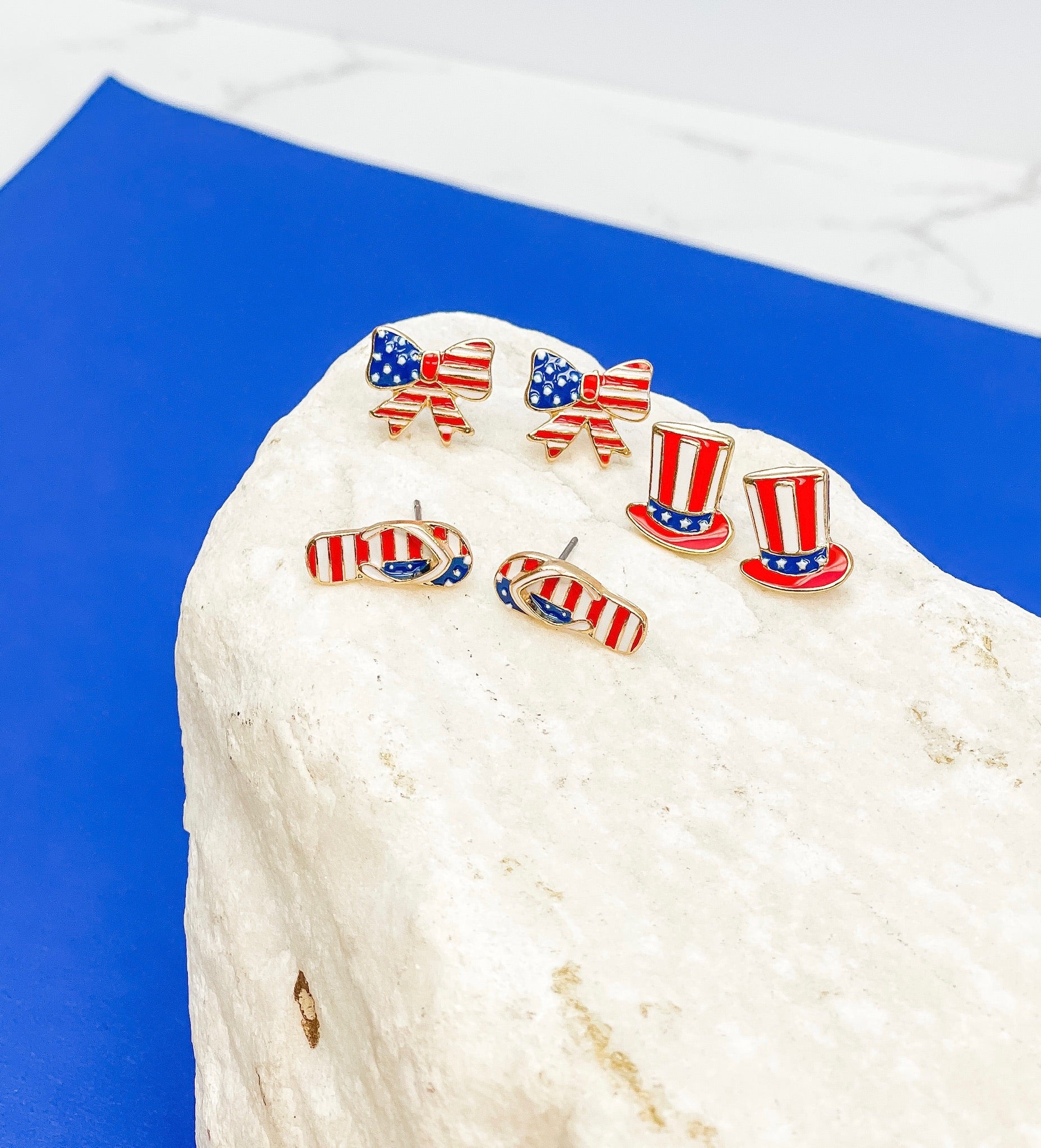 Americana Flip Flop Signature Enamel Studs by Prep Obsessed