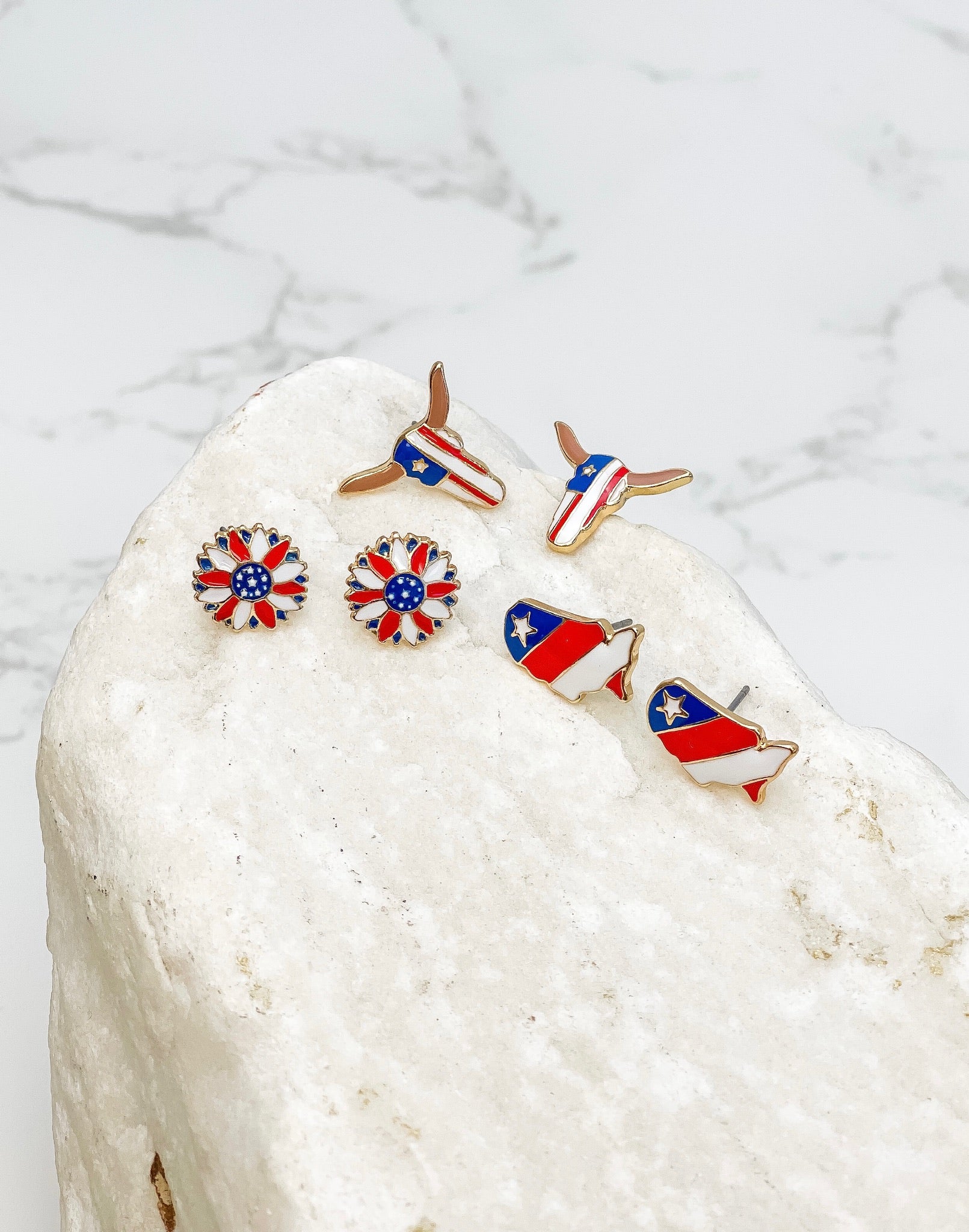 USA Signature Enamel Studs by Prep Obsessed