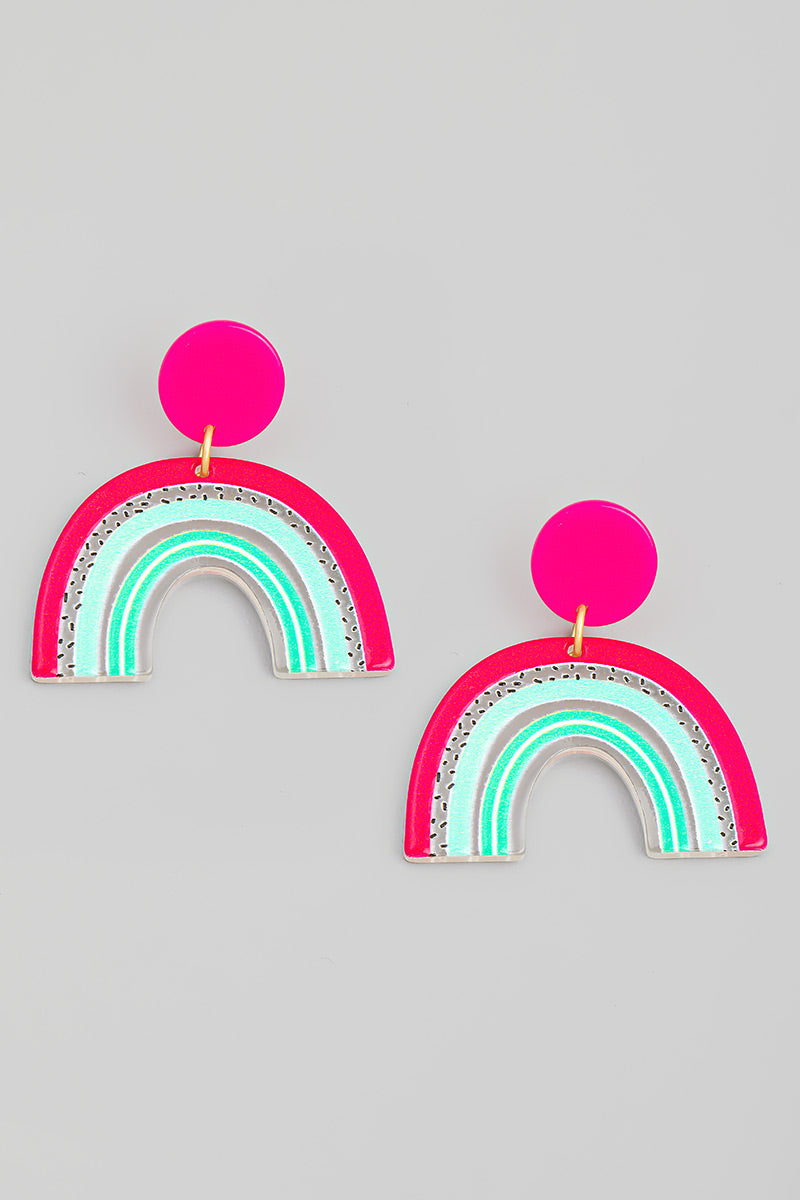 Bright Rainbow Drop Earrings