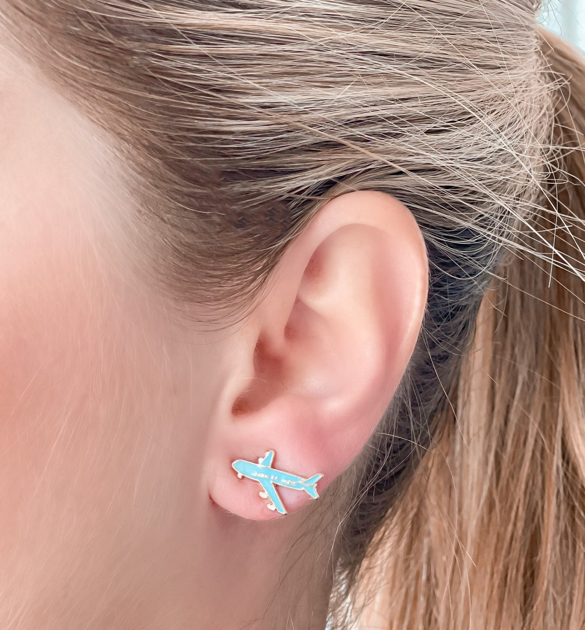 Airplane Signature Enamel Studs by Prep Obsessed