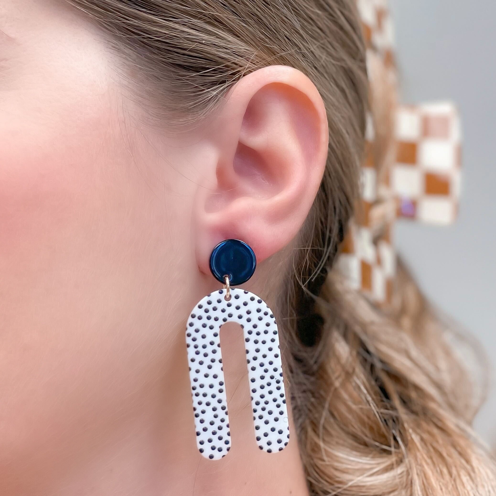 Spotty Dot Arch Dangle Earrings