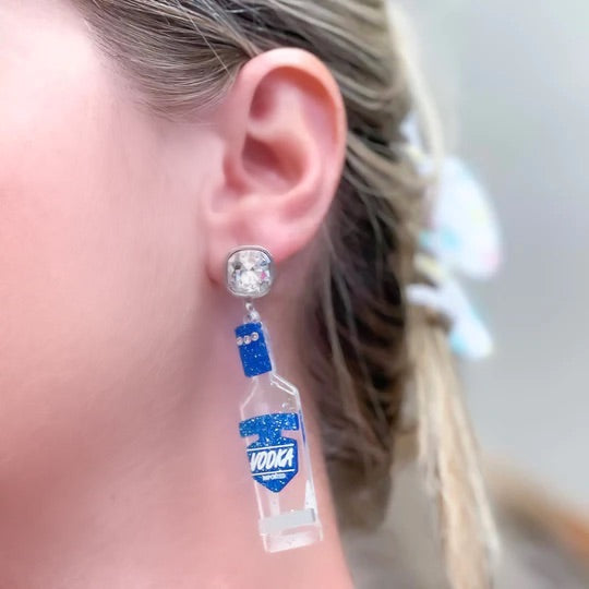 Vodka Bottle Crystal Dangle Earrings