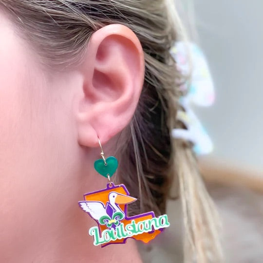 State Icon Dangle Earrings - Louisiana