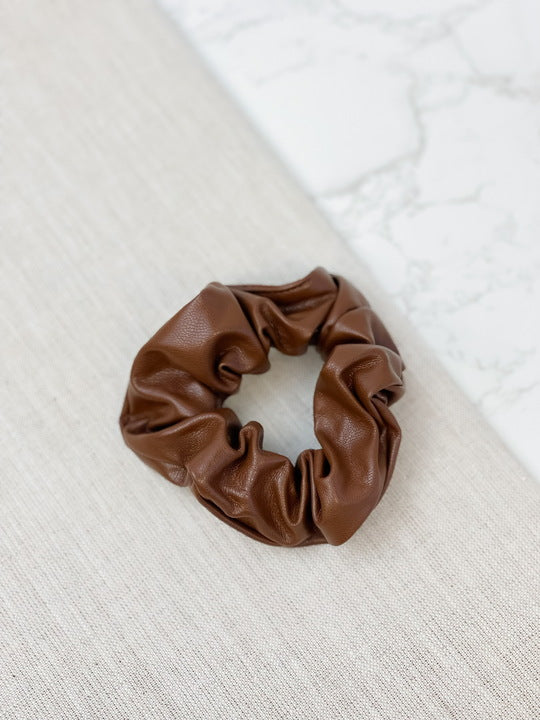 Faux Leather Hair Scrunchies - Choice of Color