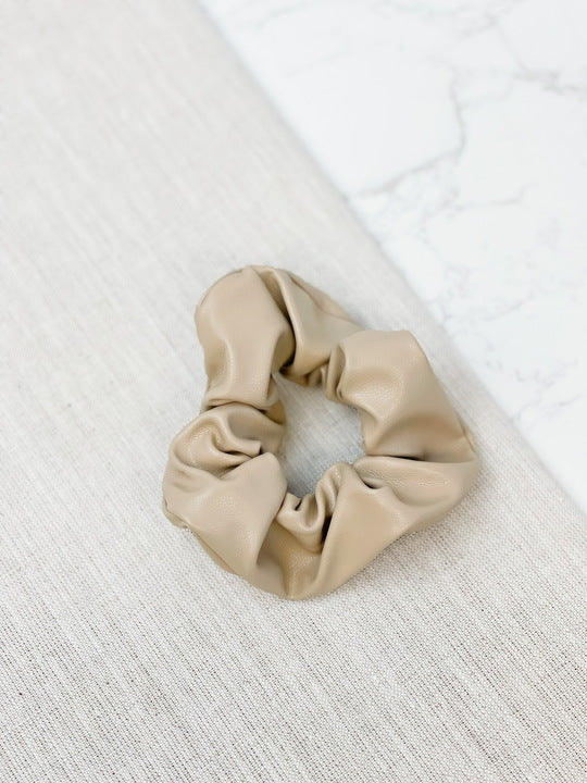 Faux Leather Hair Scrunchies - Choice of Color