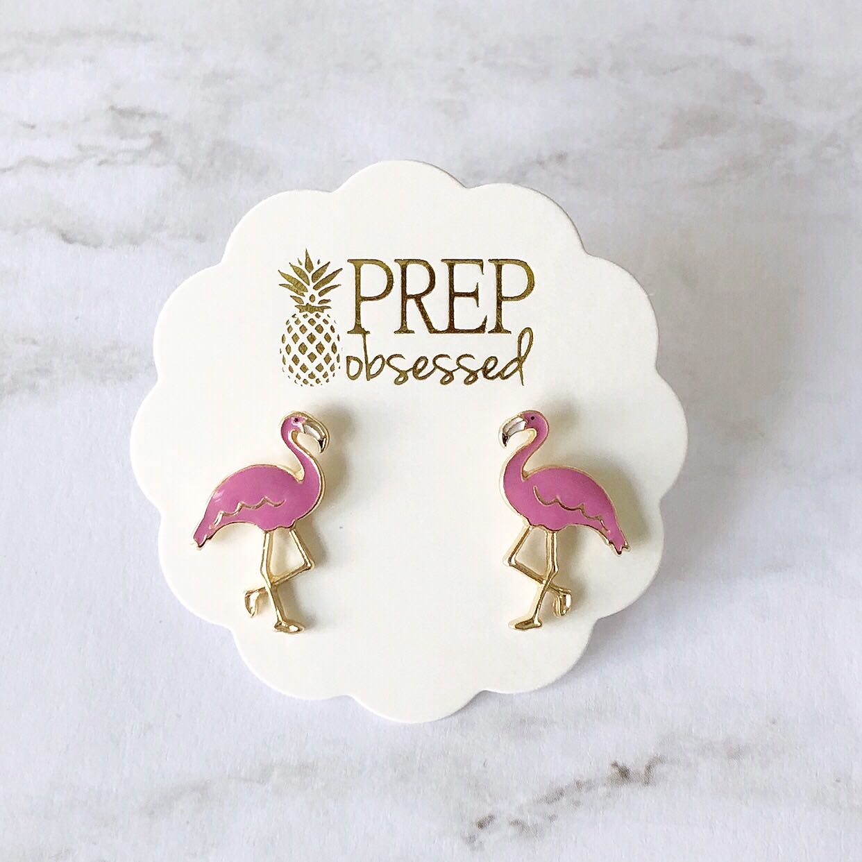 Flamingo Signature Enamel Studs by Prep Obsessed