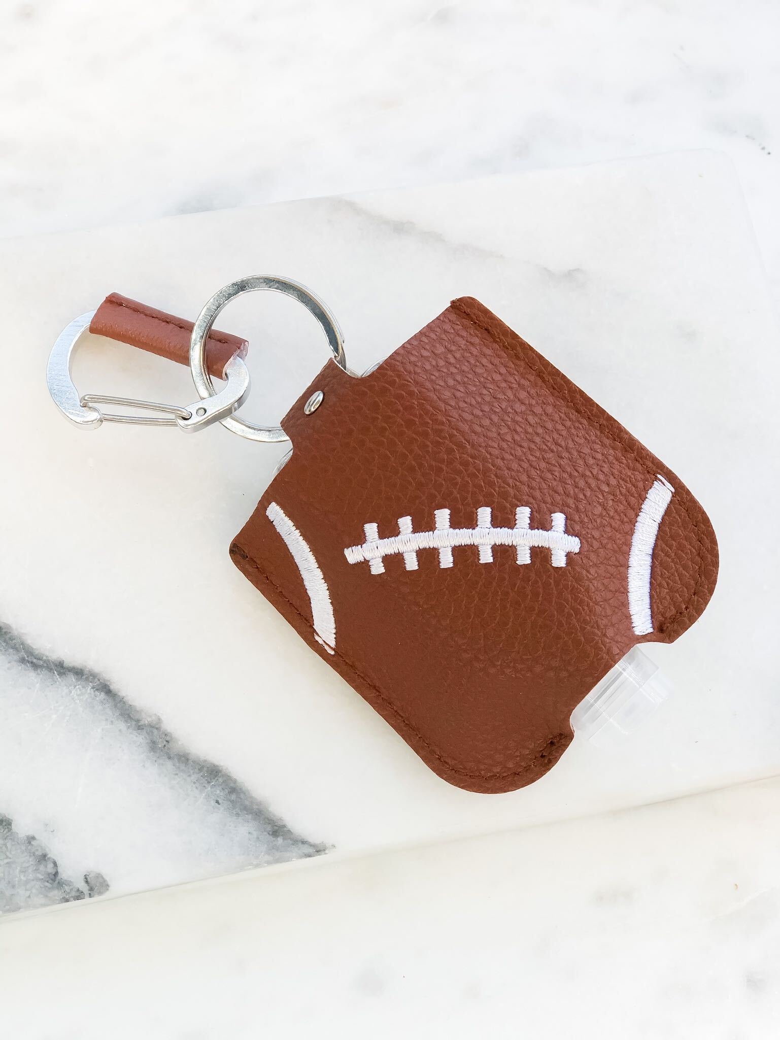 Hand Sanitizer & Air Pod Case Key Chain - Football