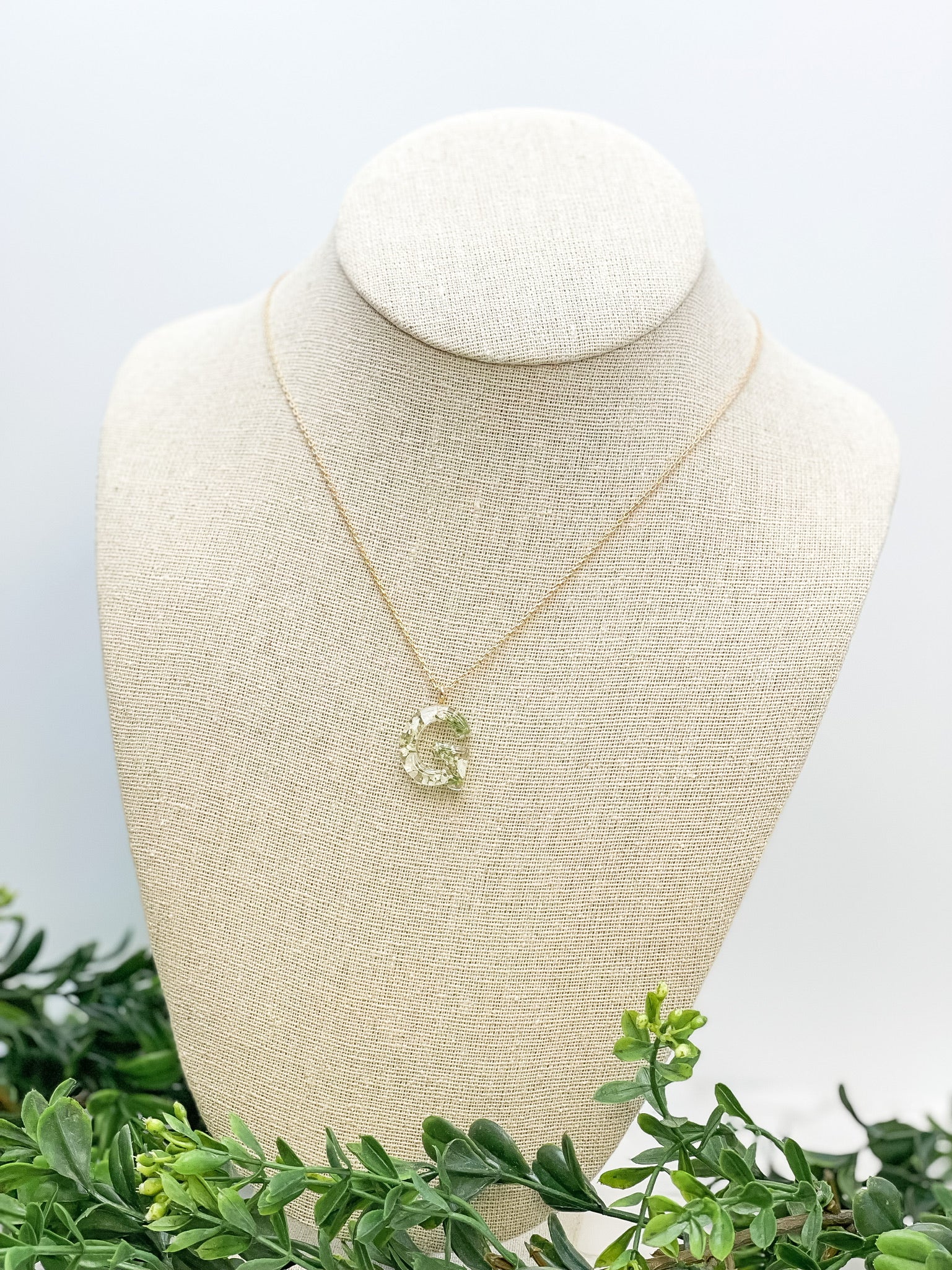 Flower Initial Pendant Necklace