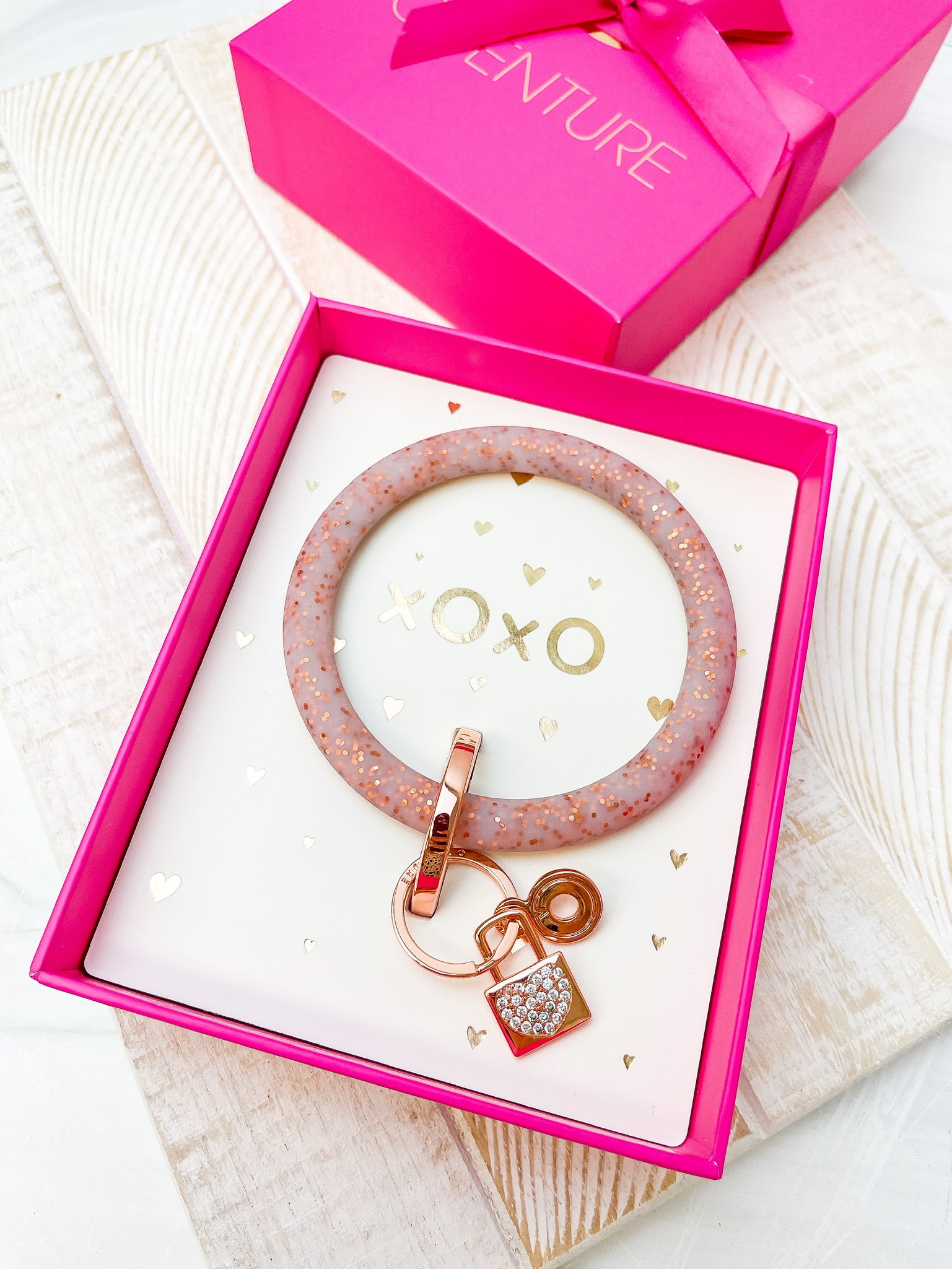 'xOxO' Rose Gold Confetti O-Venture Gift Set
