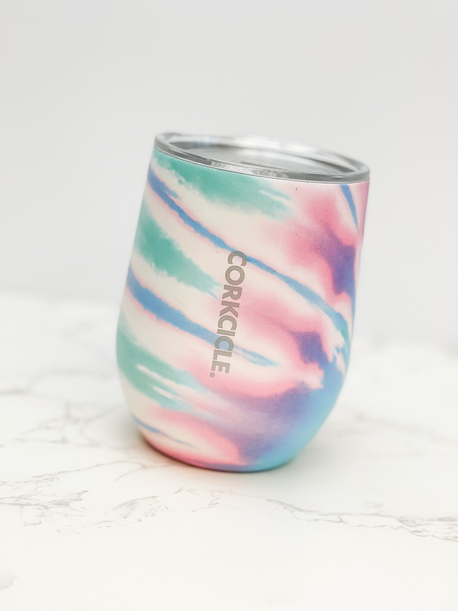 Coastal Swirl 12 oz Stainless Steel Stemless Tumbler by Corkcicle