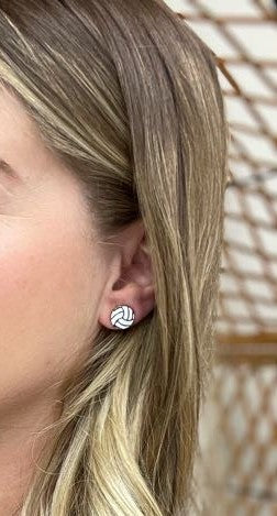 Volleyball Signature Enamel Studs by Prep Obsessed