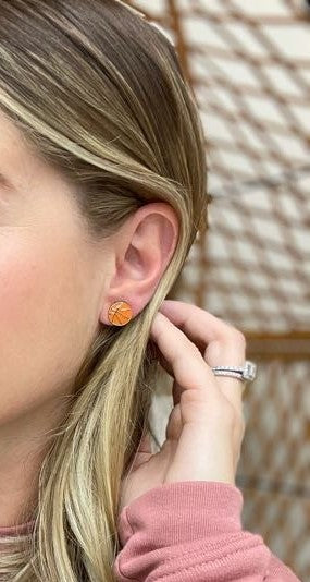 Basketball Signature Enamel Studs by Prep Obsessed