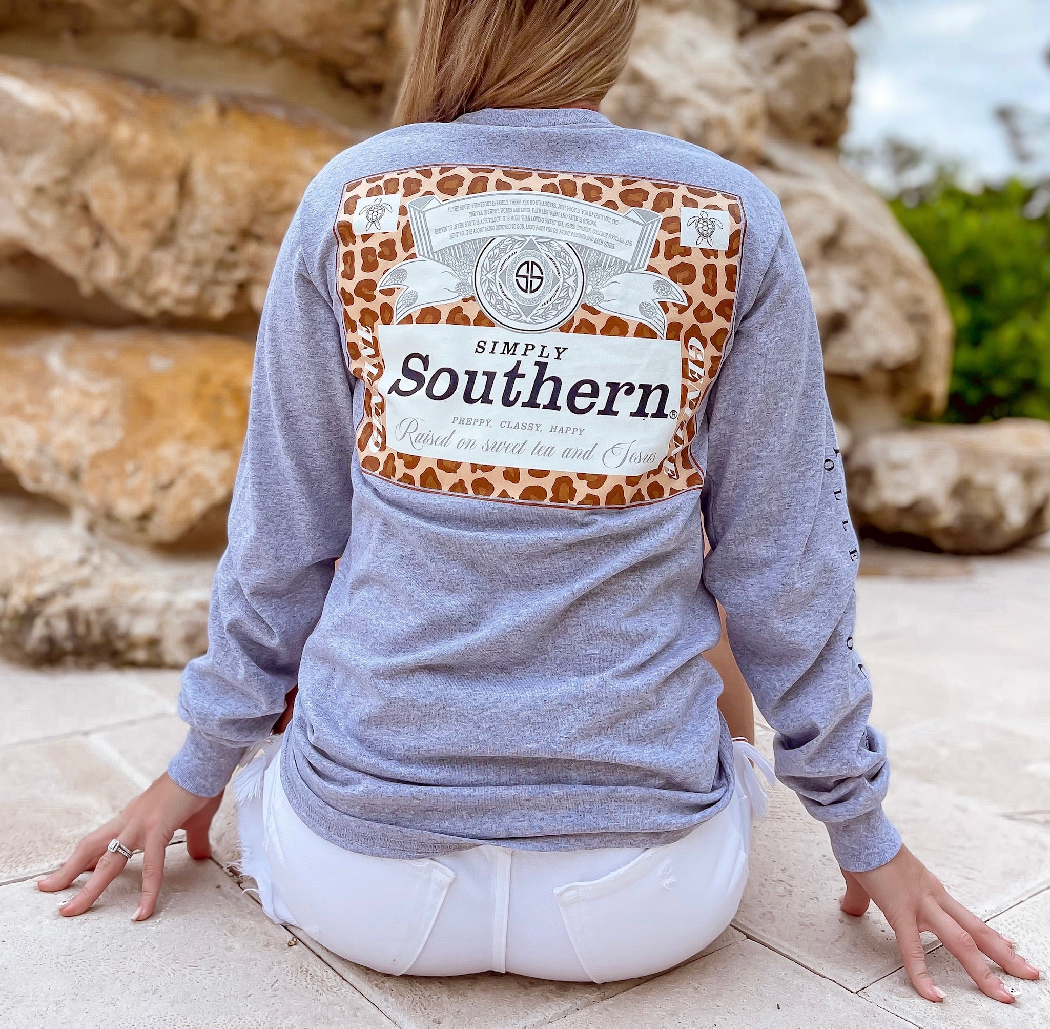 Leopard Logo Long Sleeve Tee by Simply Southern