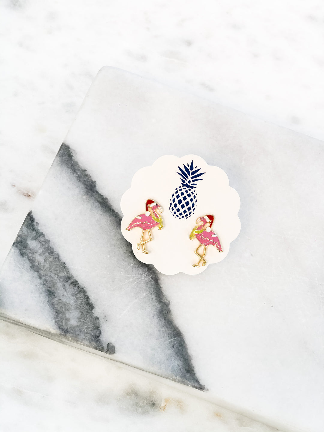 Festive Flamingo Signature Enamel Studs by Prep Obsessed