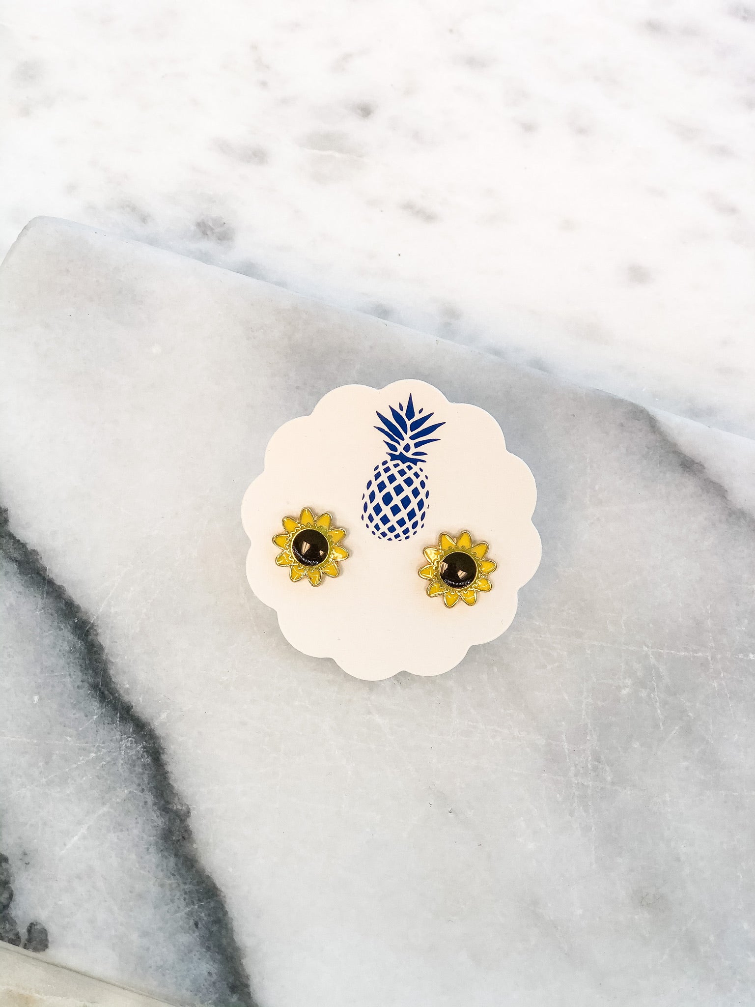 Sunflower Signature Enamel Studs by Prep Obsessed