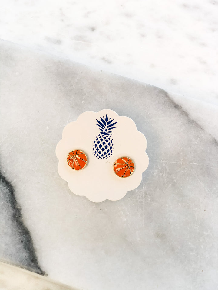 Basketball Signature Enamel Studs by Prep Obsessed