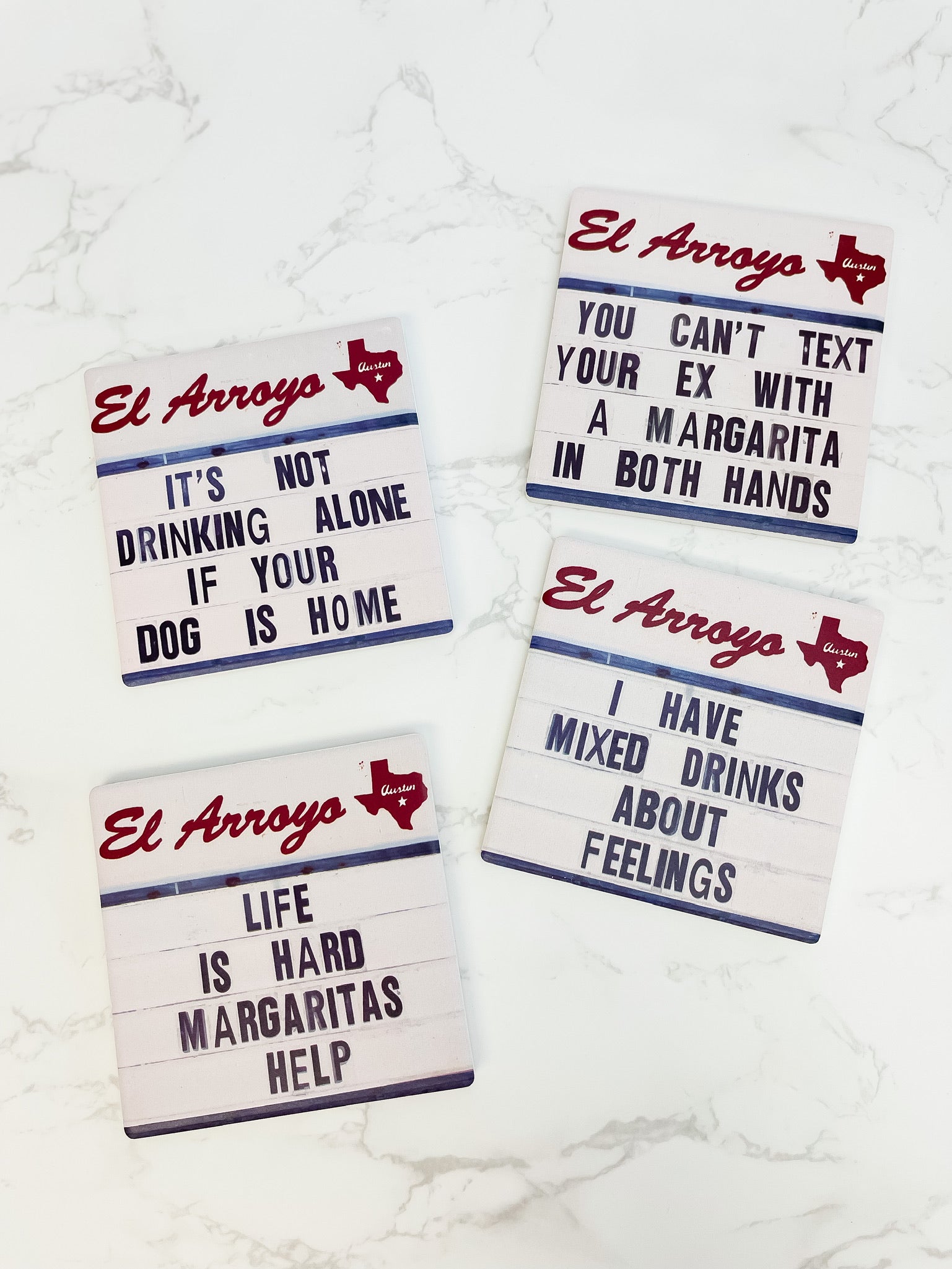 Mixed Drinks Marquee Coaster Set