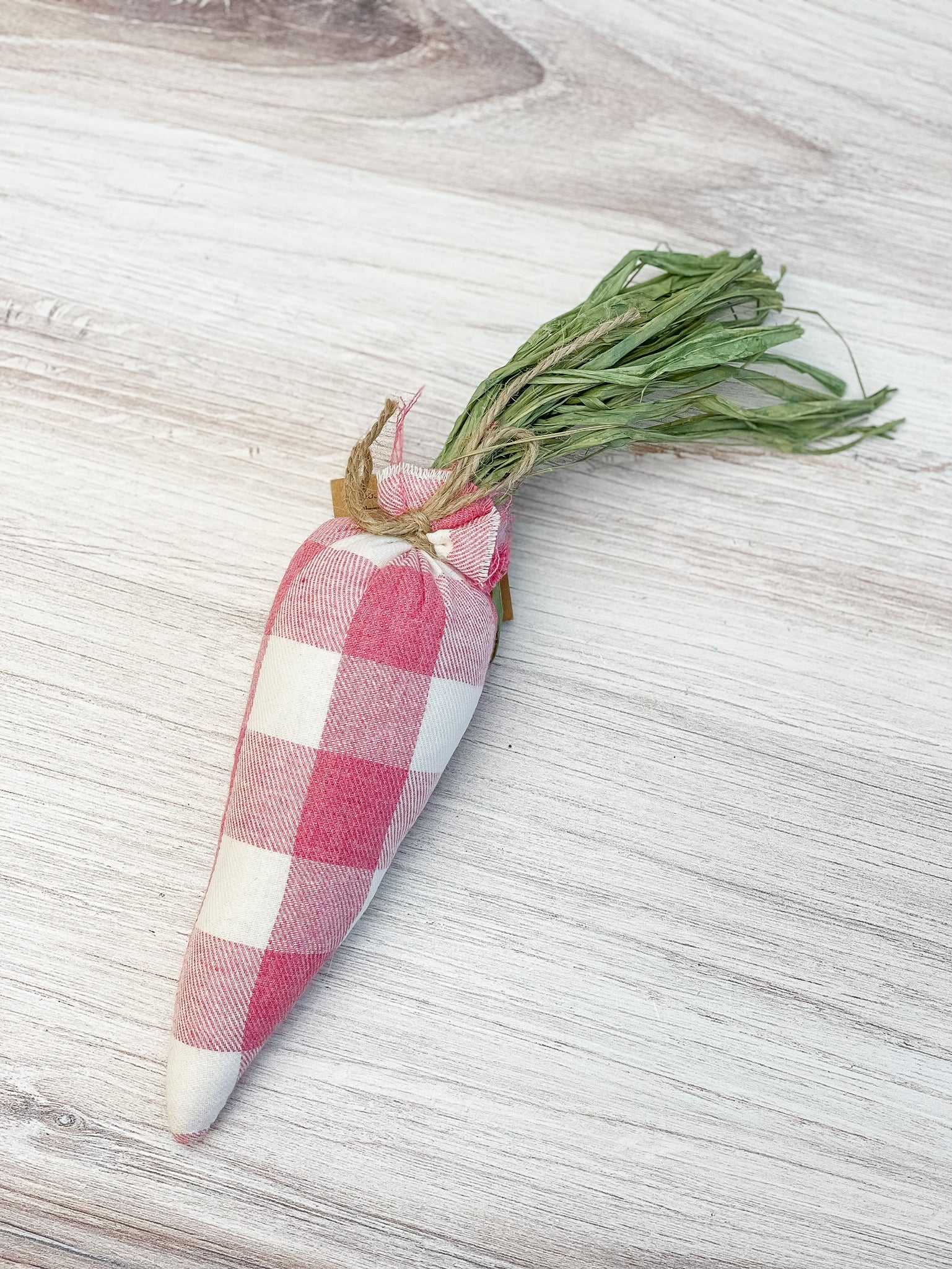 Pink Gingham Fabric Carrot