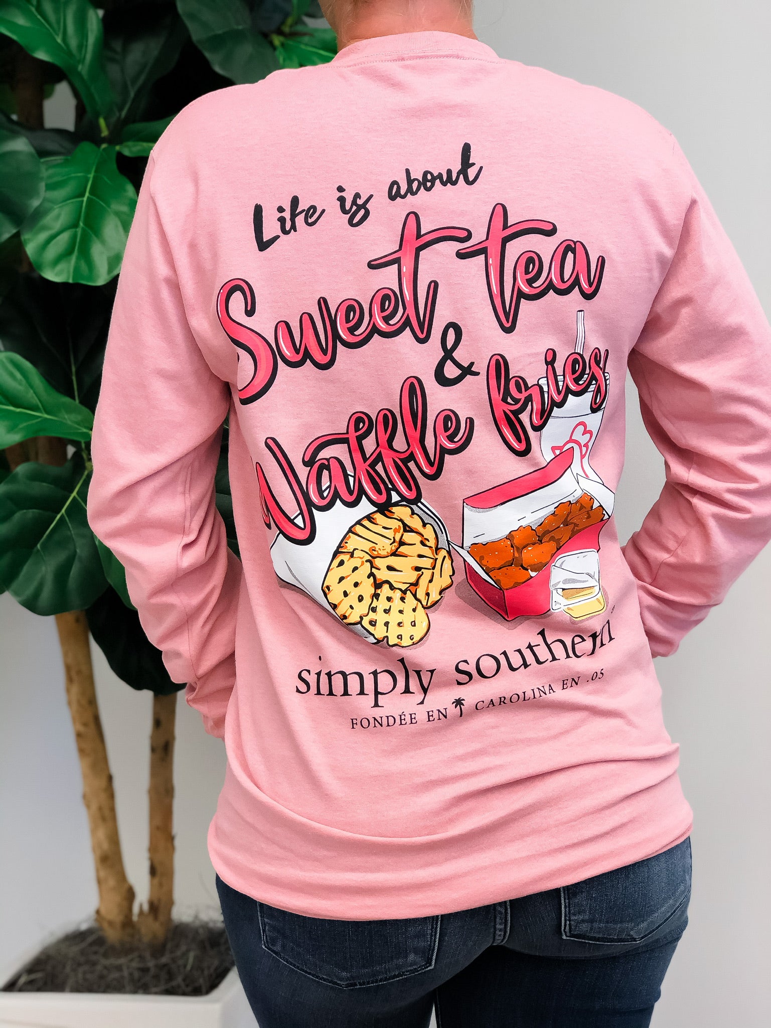 'Sweet Tea & Waffle Fries' Long Sleeve Tee by Simply Southern