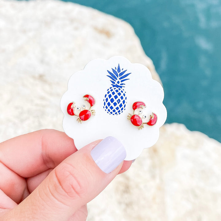 Crab Signature Enamel Studs by Prep Obsessed