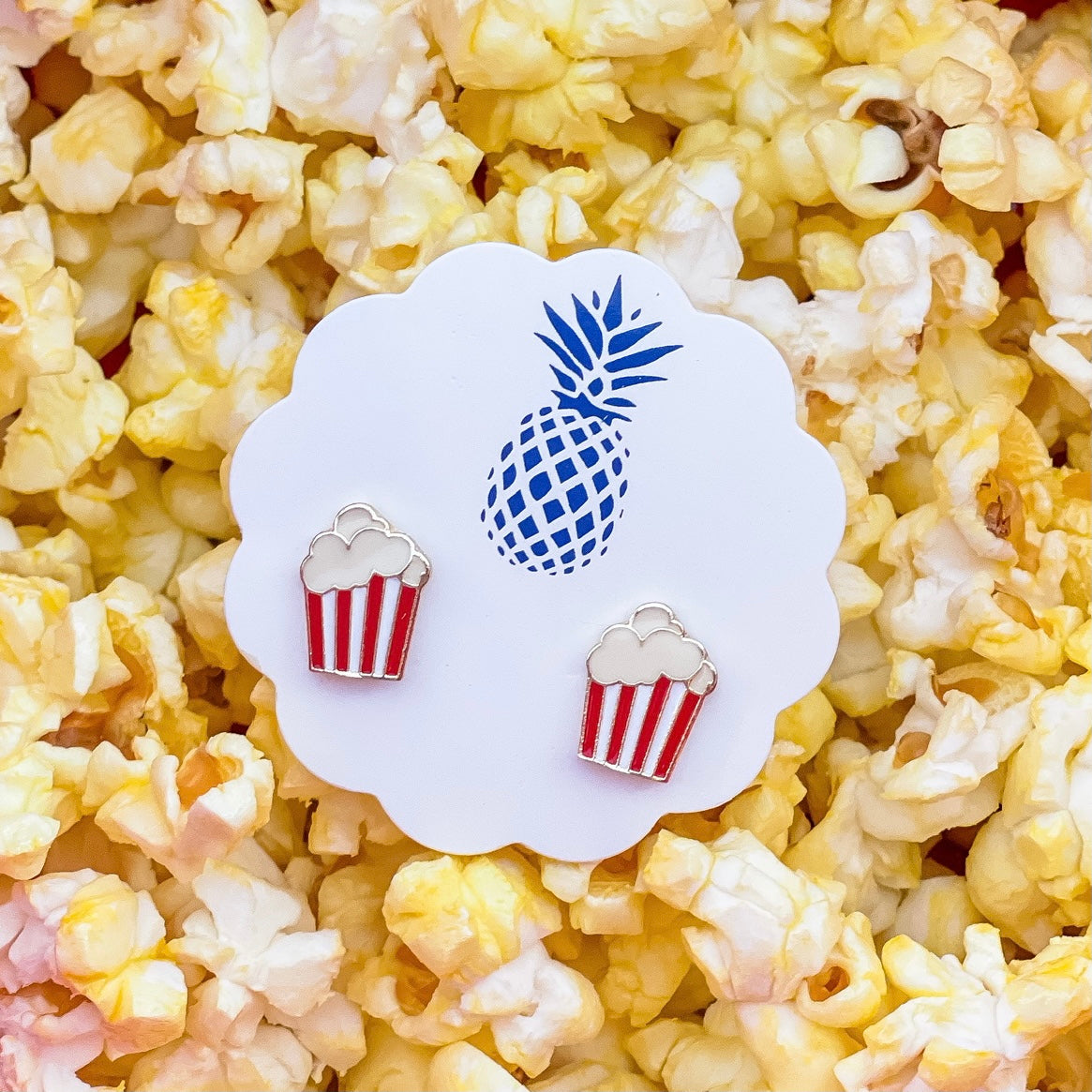 Popcorn Signature Enamel Studs by Prep Obsessed