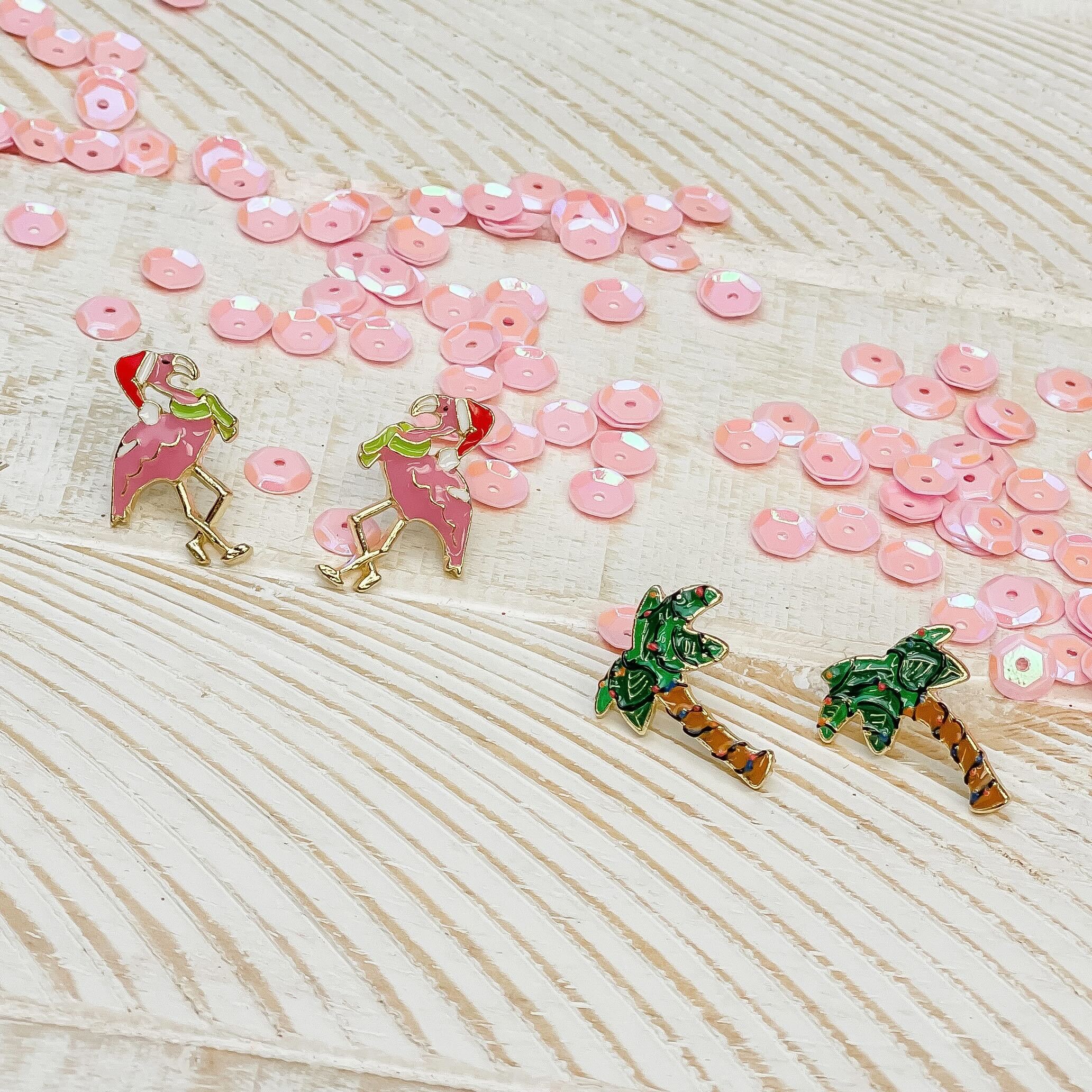 Holiday Palm Tree Signature Enamel Studs by Prep Obsessed