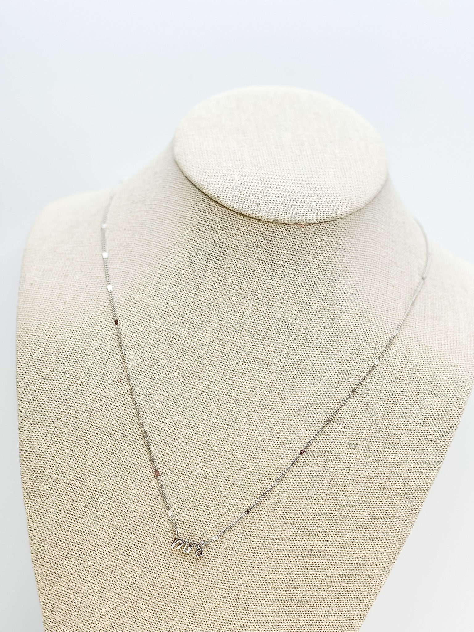 'Mrs' Pendant Necklace - Silver
