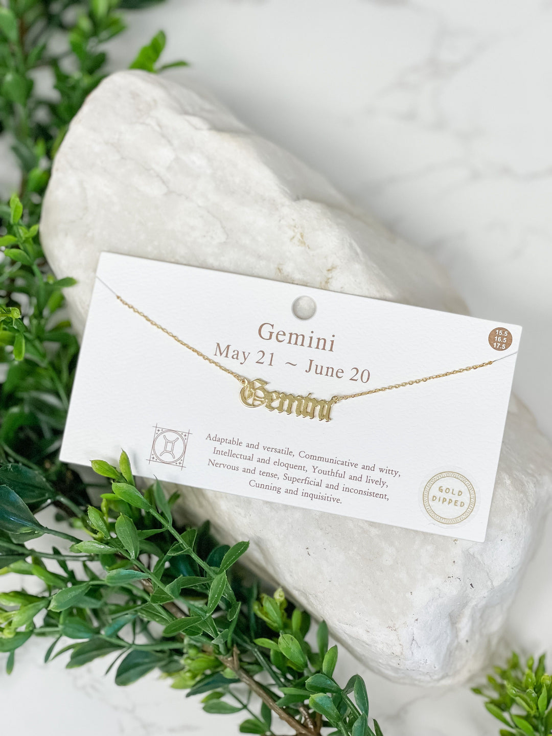 Gold Script Zodiac Necklaces