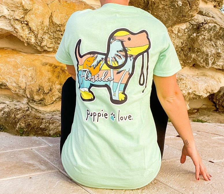 'Florida Pup' Short Sleeve Tee by Puppie Love