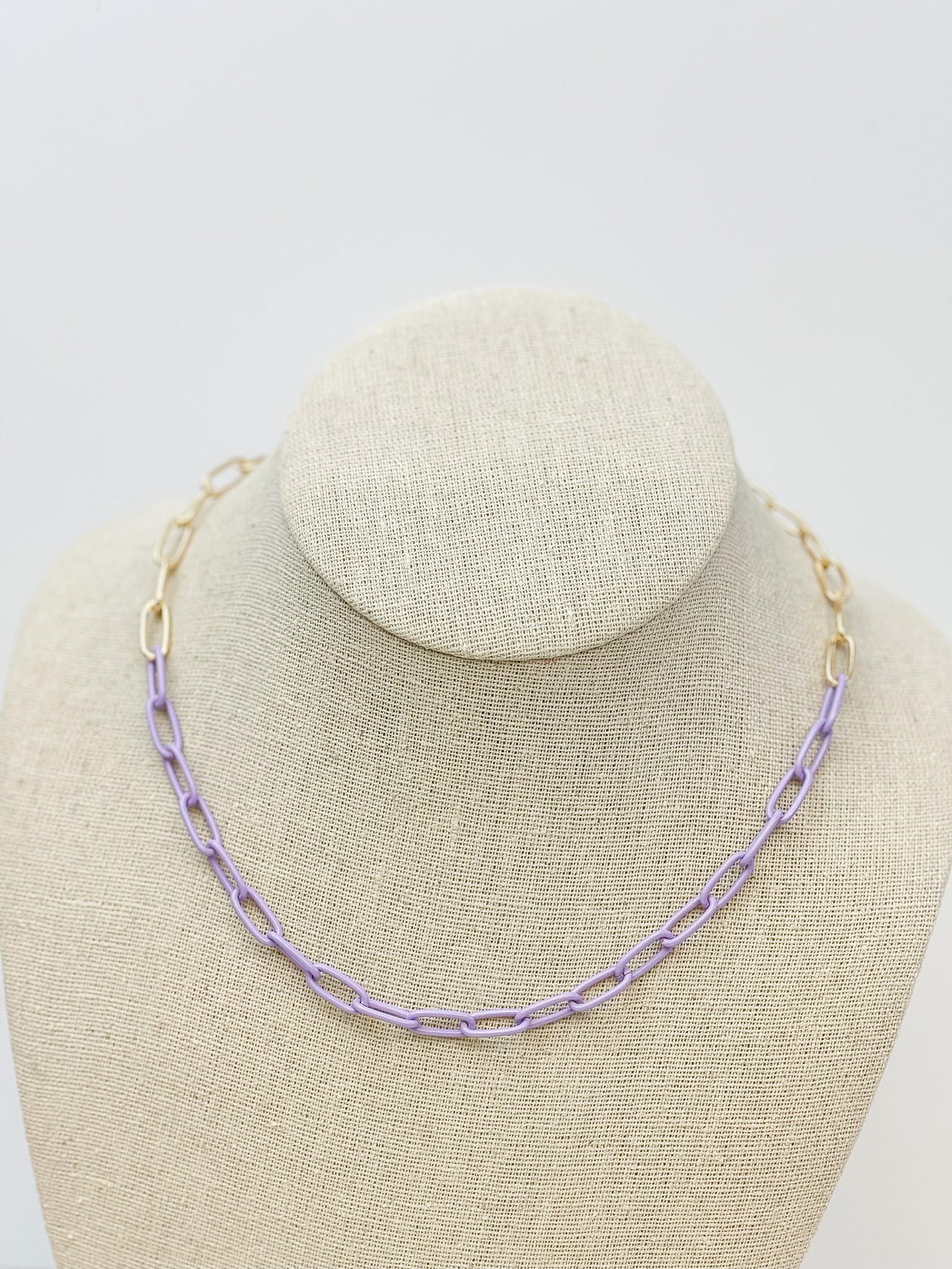 Chunky Chain Link Necklace - Lavender