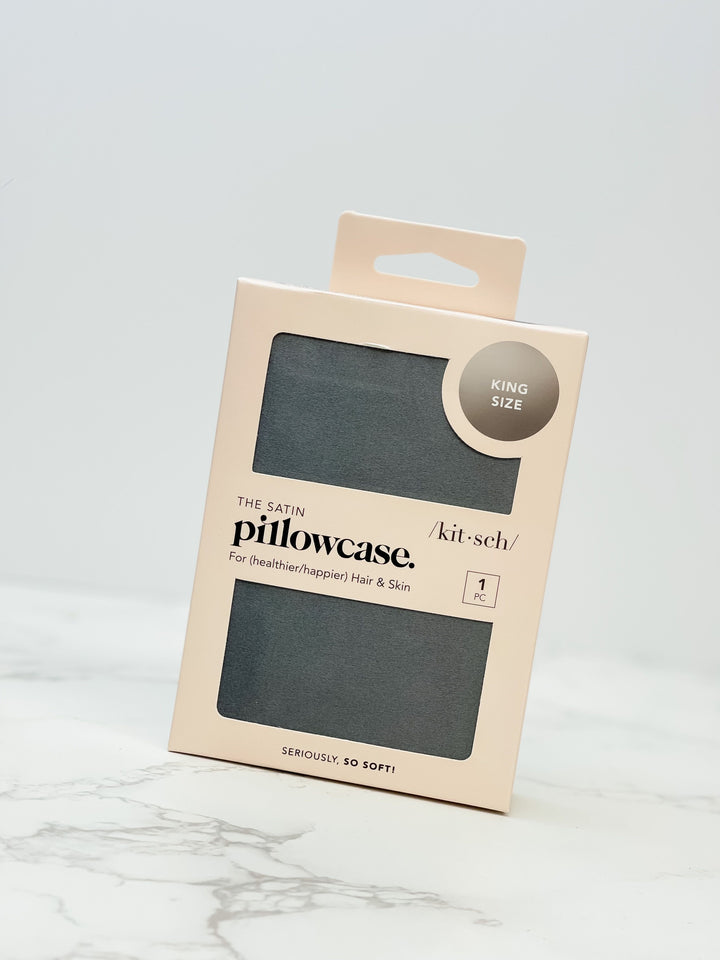 Satin King Pillowcase - Charcoal