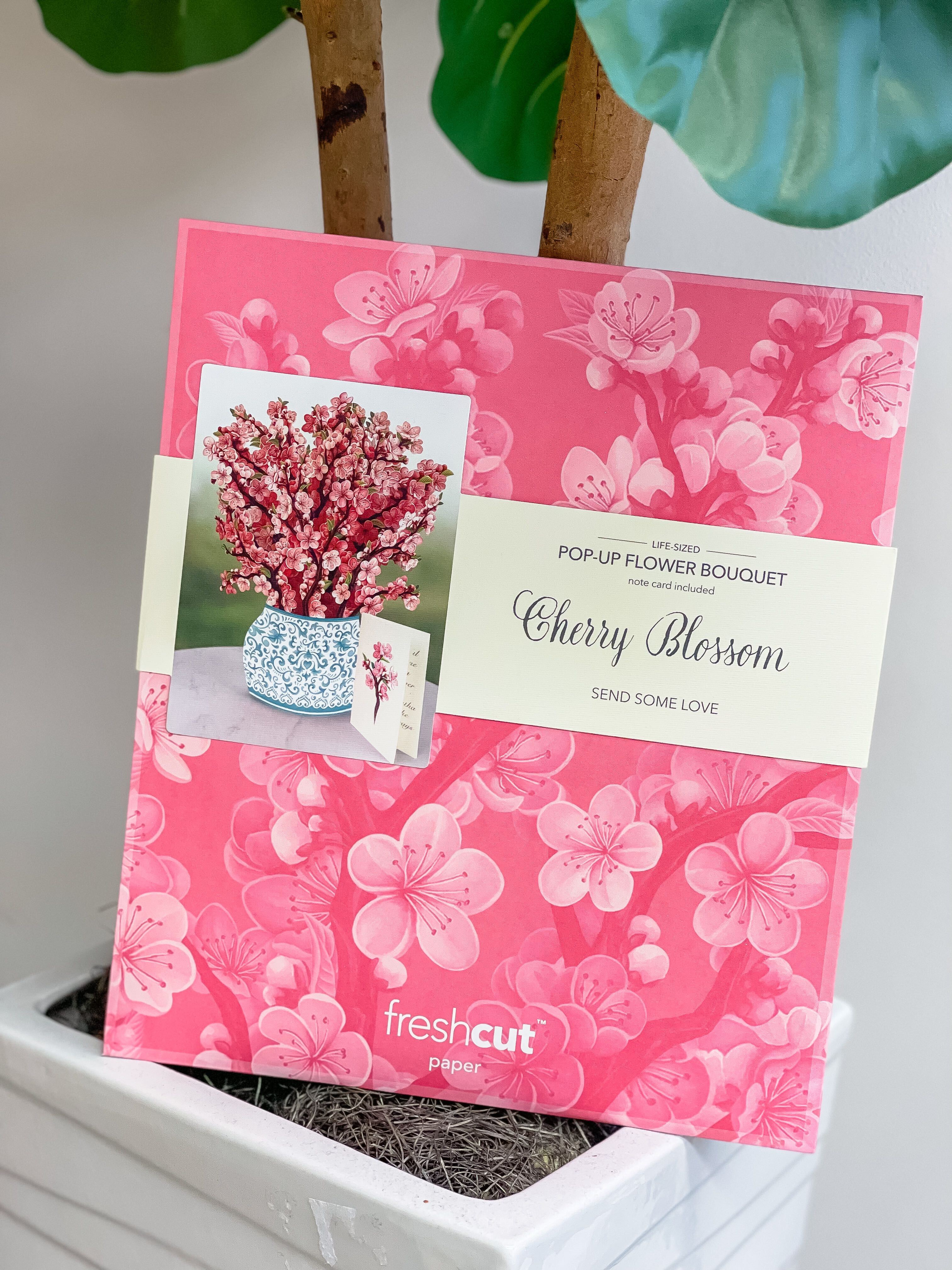 Cherry Blossoms Pop Open Bouquet Greeting Card