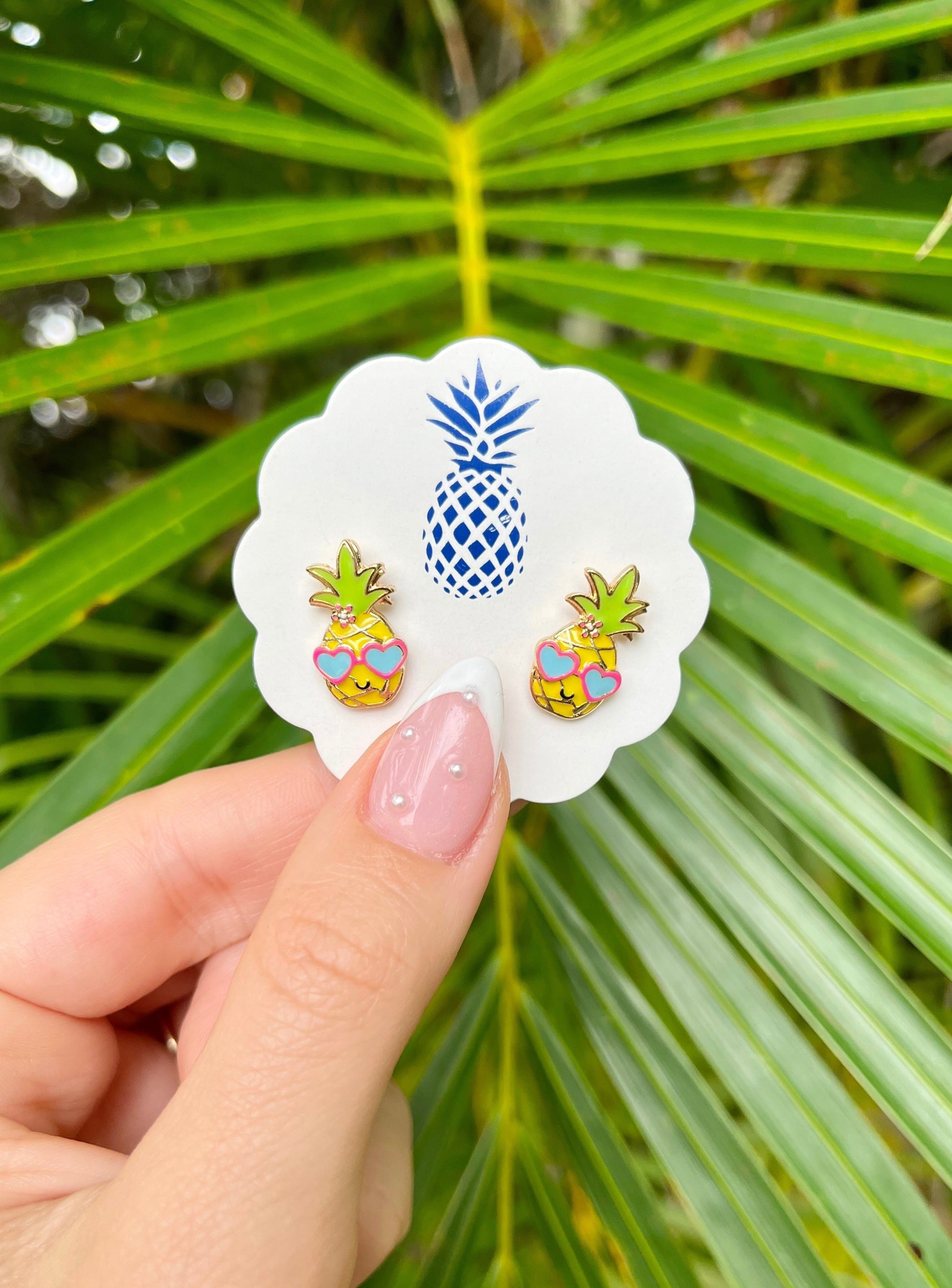 Vacation Pineapple Signature Enamel Studs by Prep Obsessed