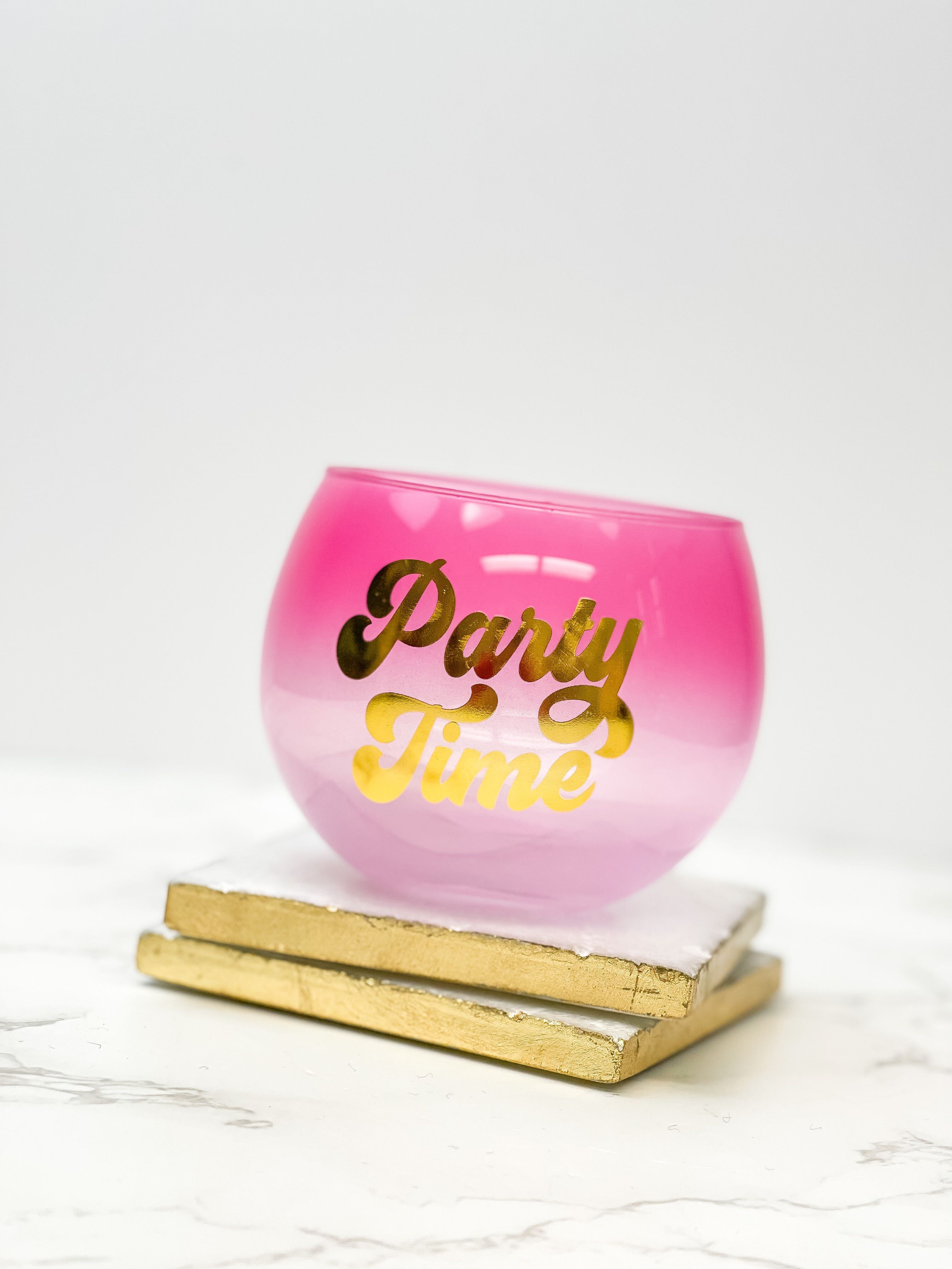 'Party Time' Roly Poly Drink Glass