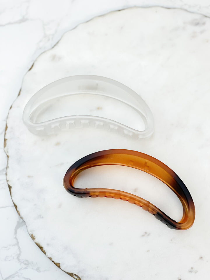 Jumbo Half Moon Claw Clip - Clear