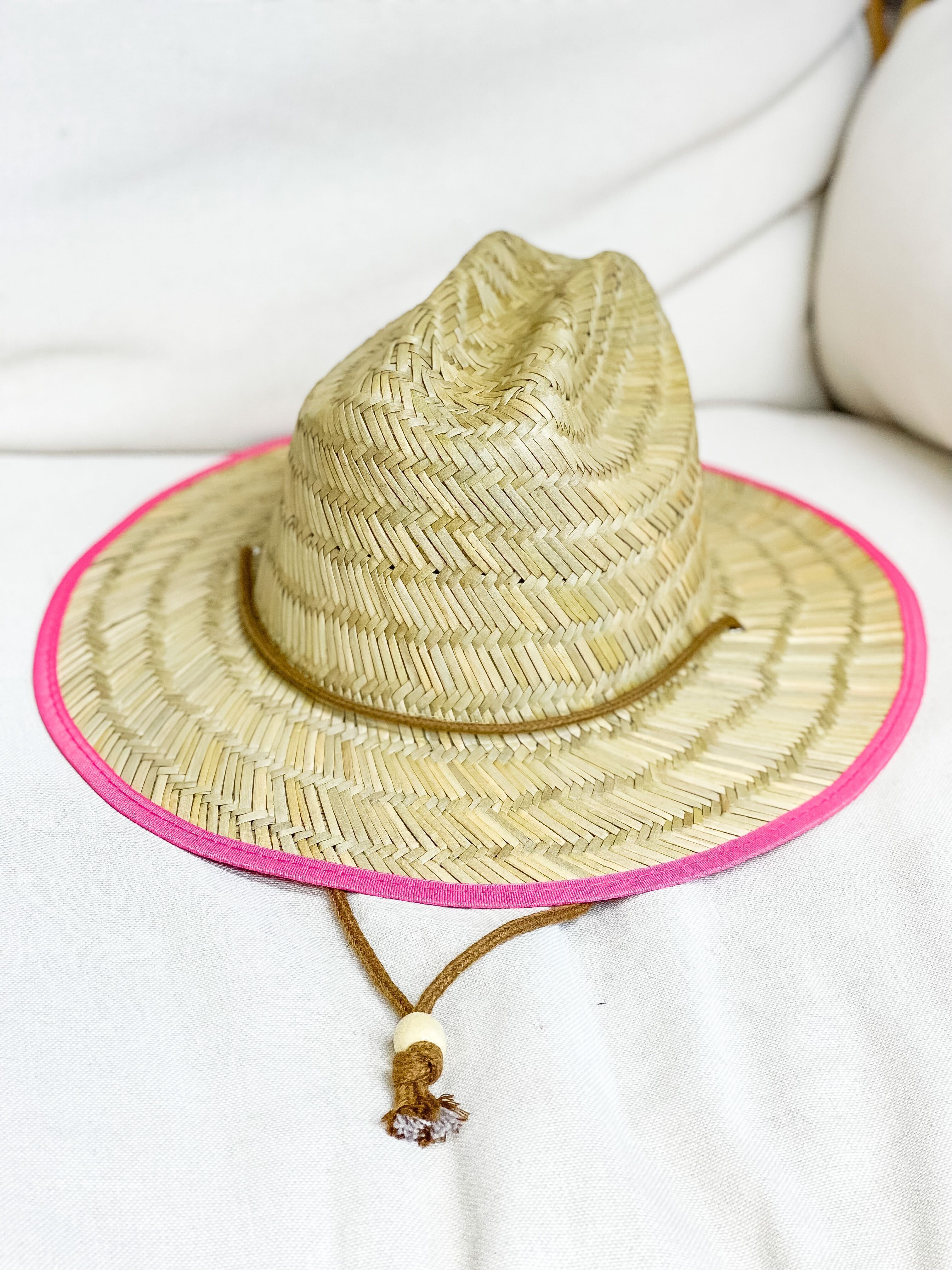 Hot Pink Tan Havana Sun Hat