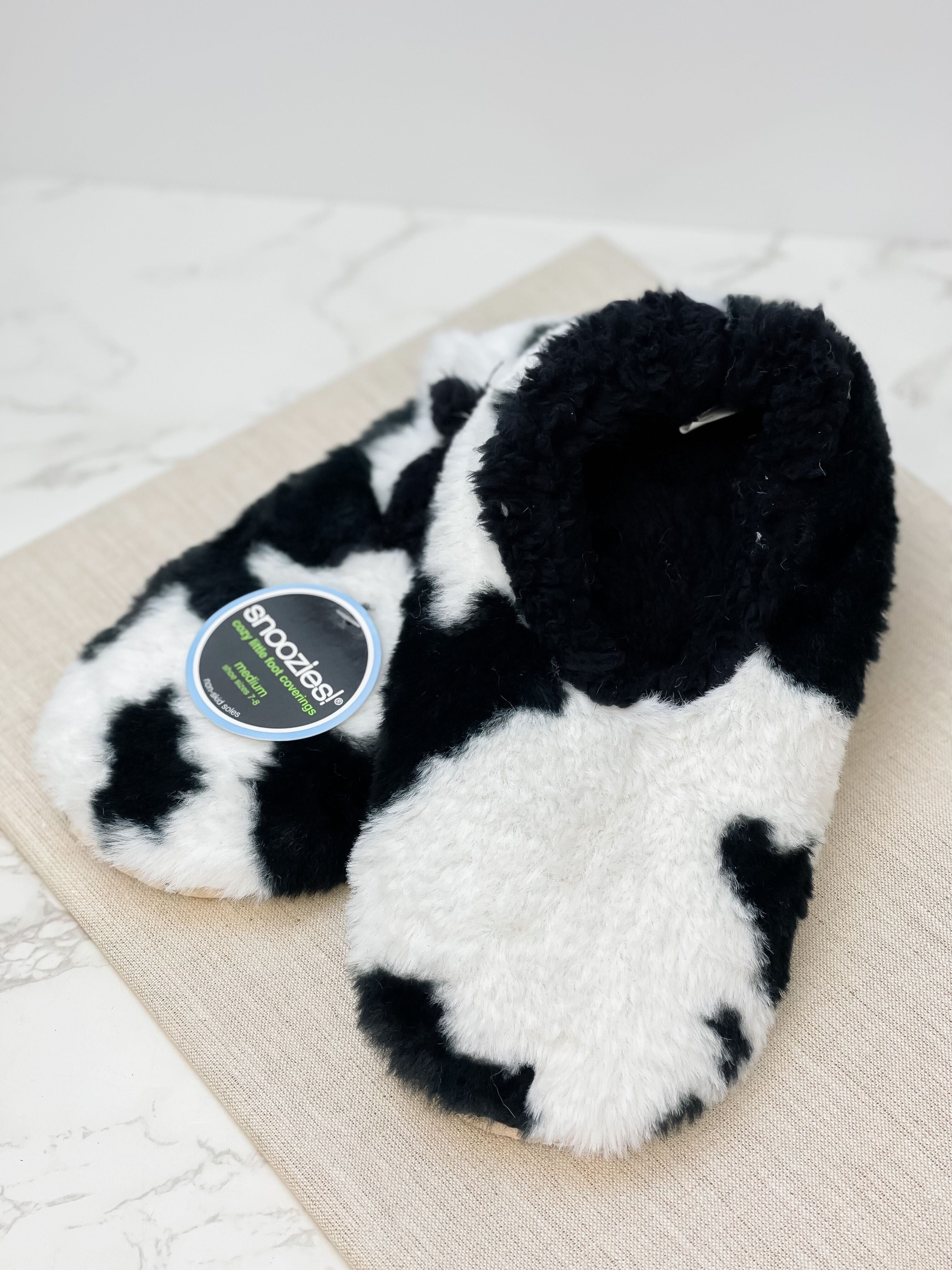 Snoozies! Slippers - Holy Cow Black