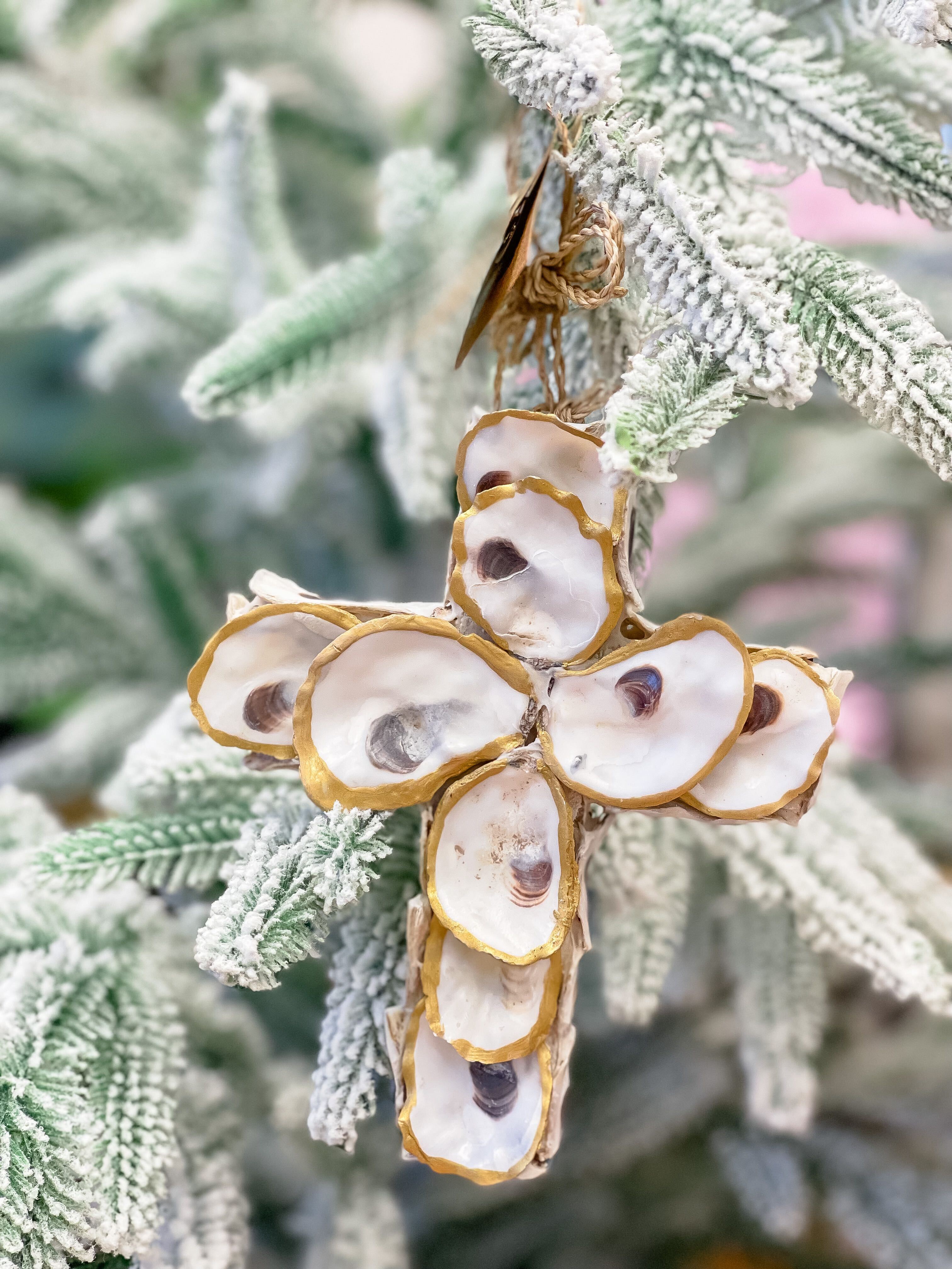 Gold Oyster Cross Ornaments by Mud Pie - Choice of Style