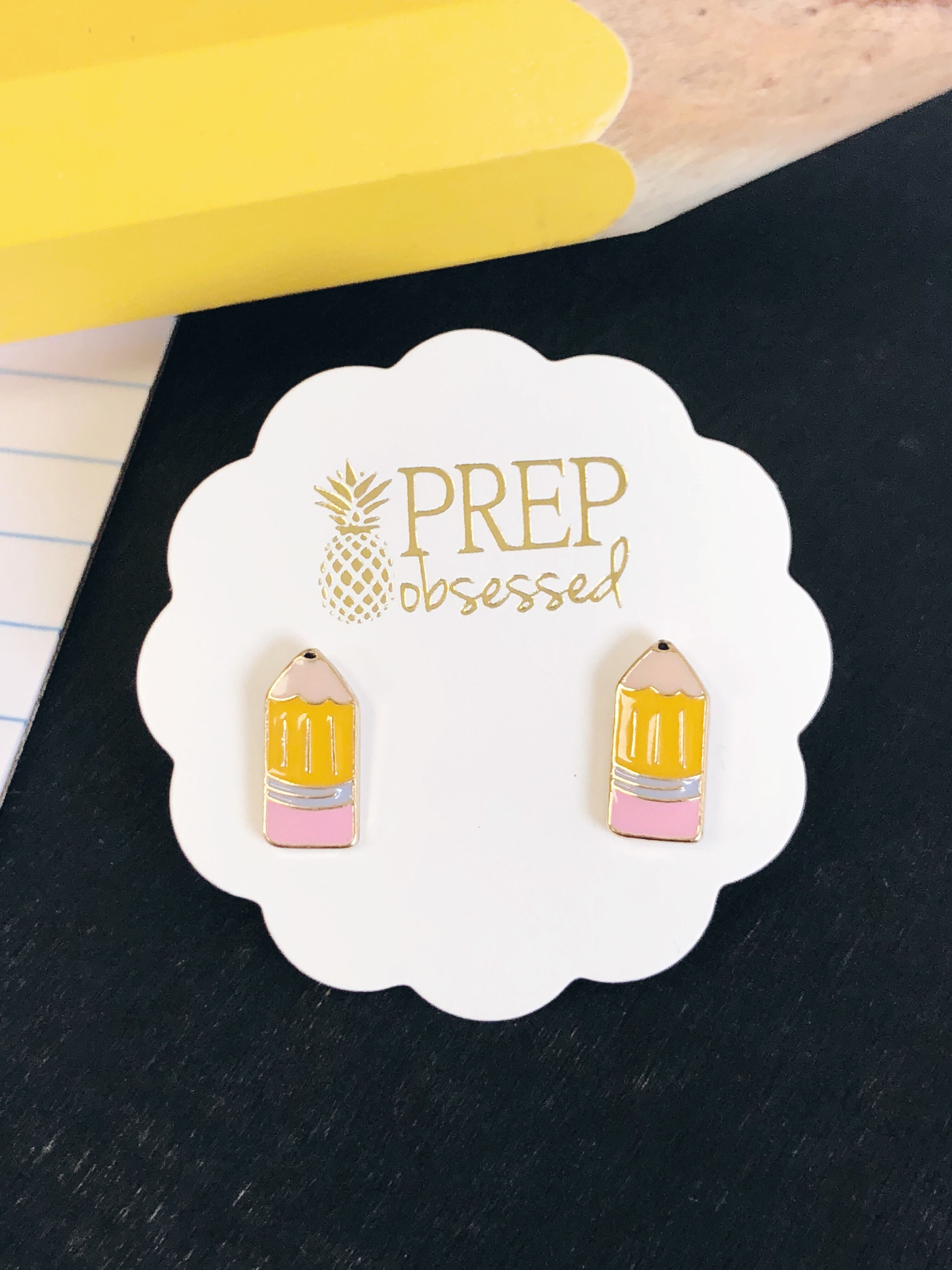Pencil Stud Earrings Teacher Gifts at Prep Obsessed