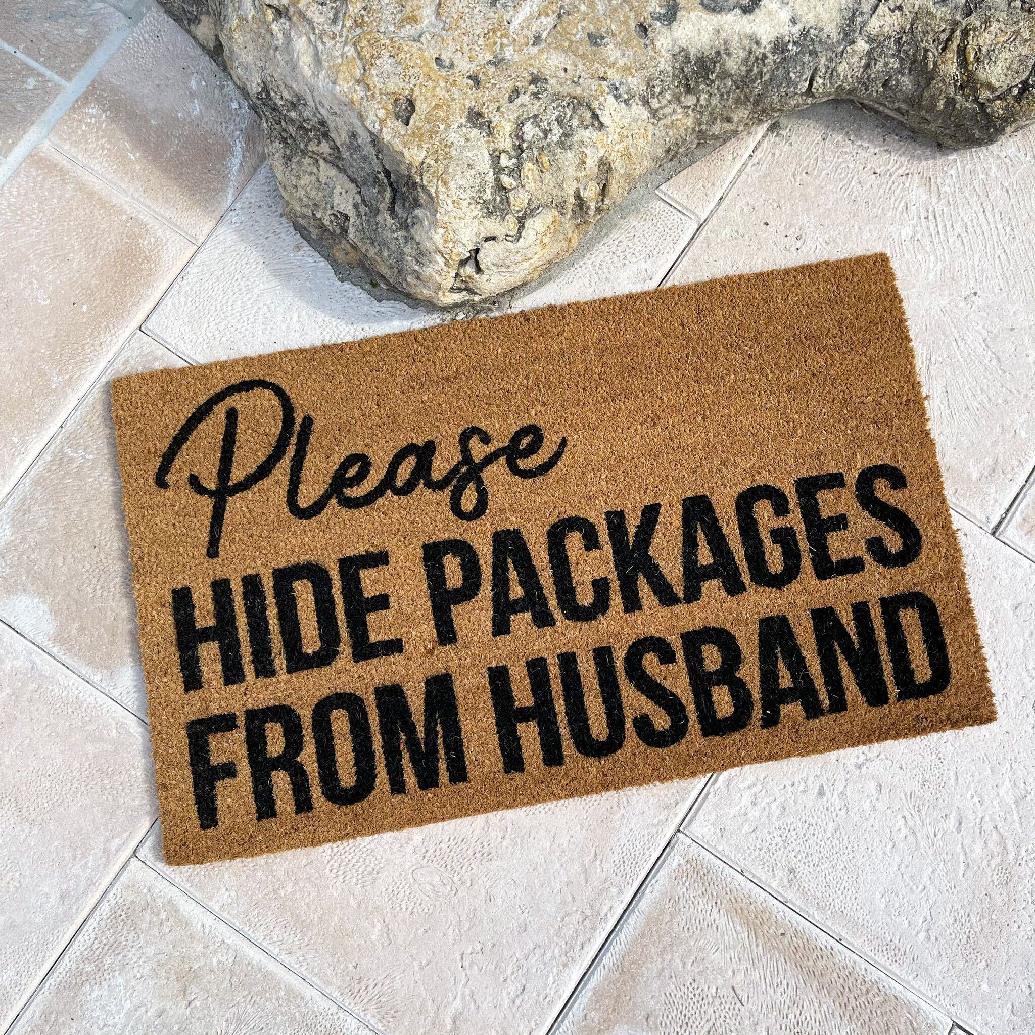 Hide The Packages Coir Doormat