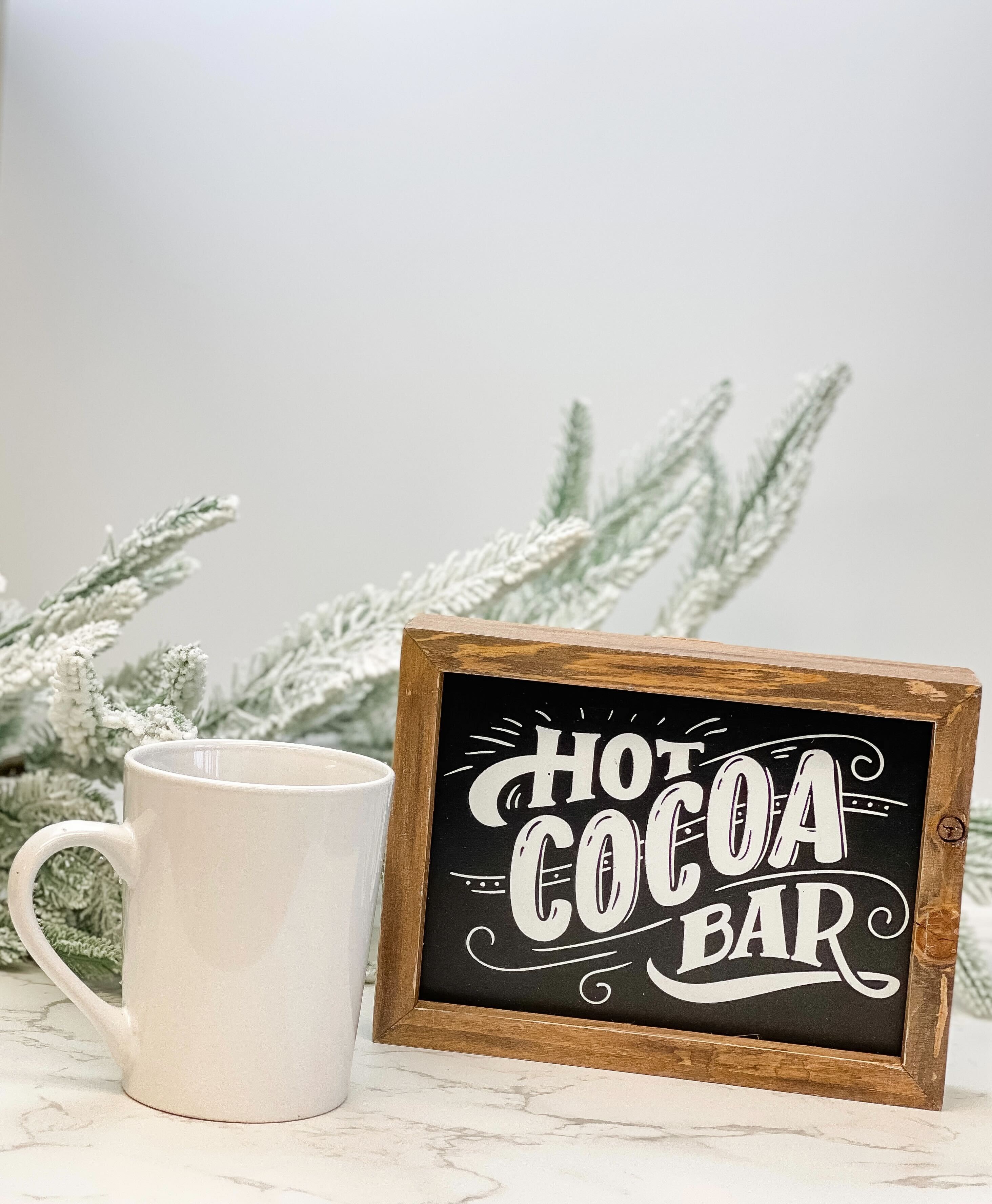'Hot Cocoa Bar' Framed Sign