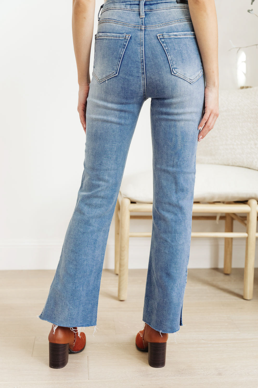 Judy Blue Final Sale: Jody Slim Flare Side Slit Jeans by Judy Blue