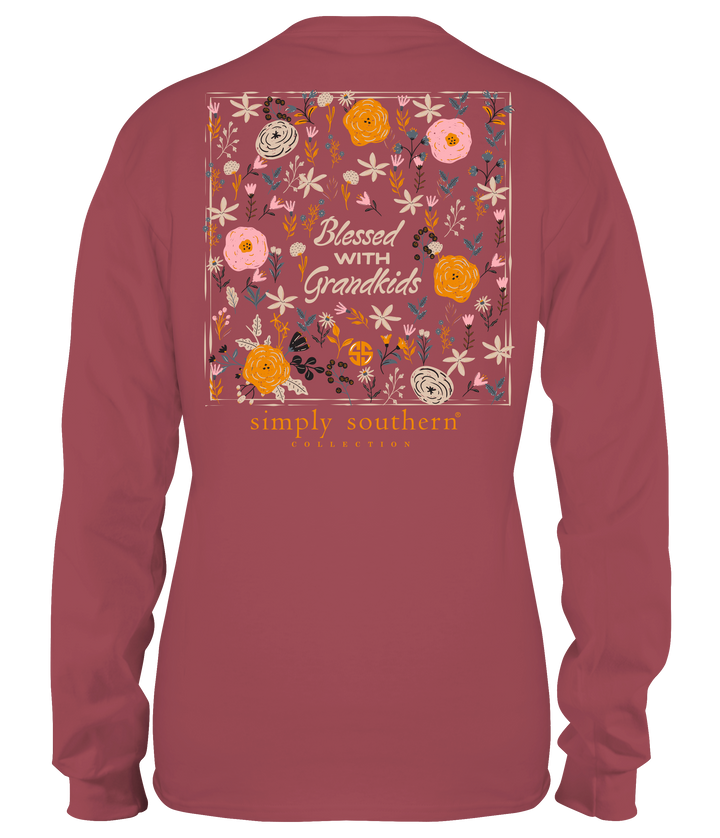 'Blessed with Grandkids' Floral Long Sleeve Tee by Simply Southern