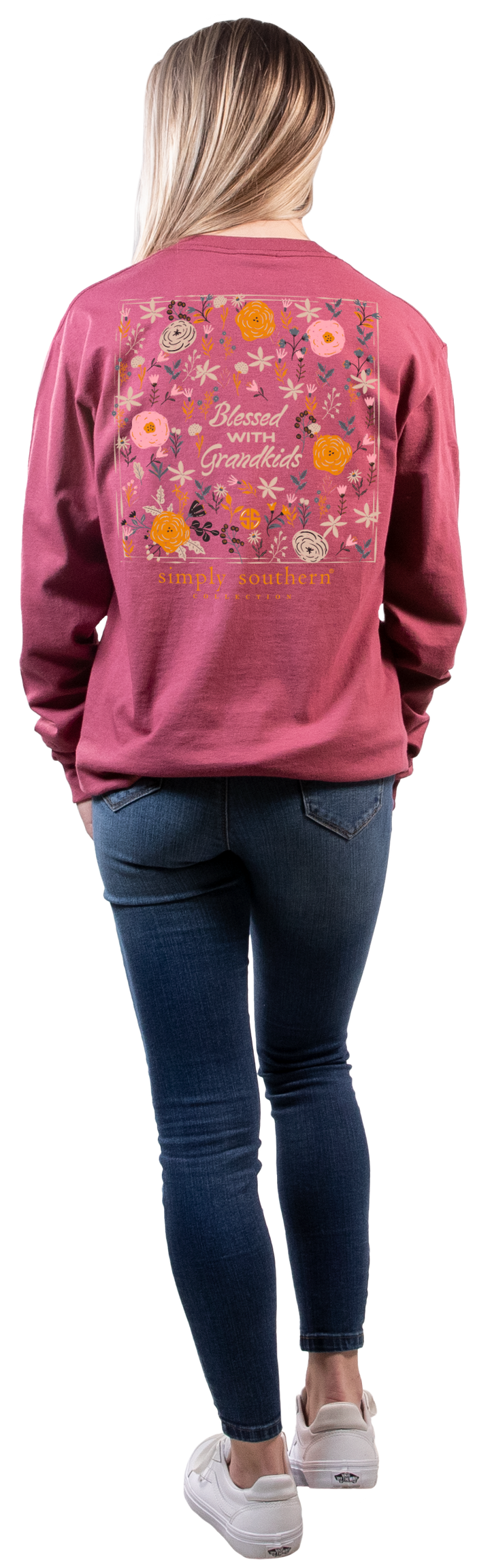 'Blessed with Grandkids' Floral Long Sleeve Tee by Simply Southern
