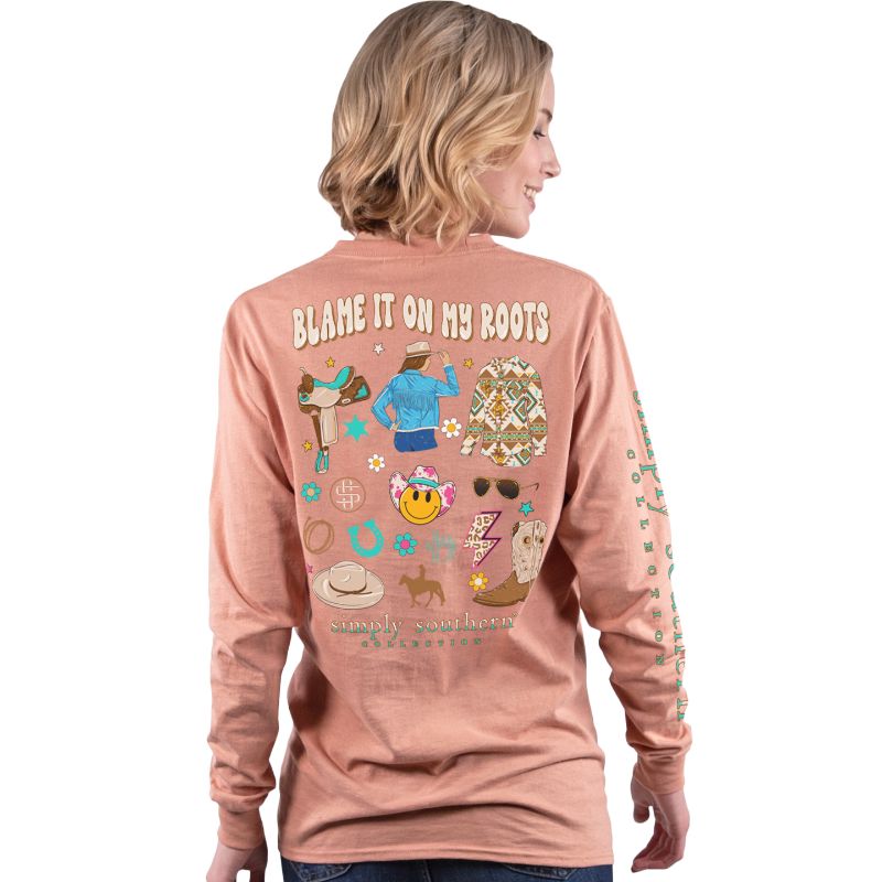 'Blame It On My Roots' Long Sleeve Tee by Simply Southern