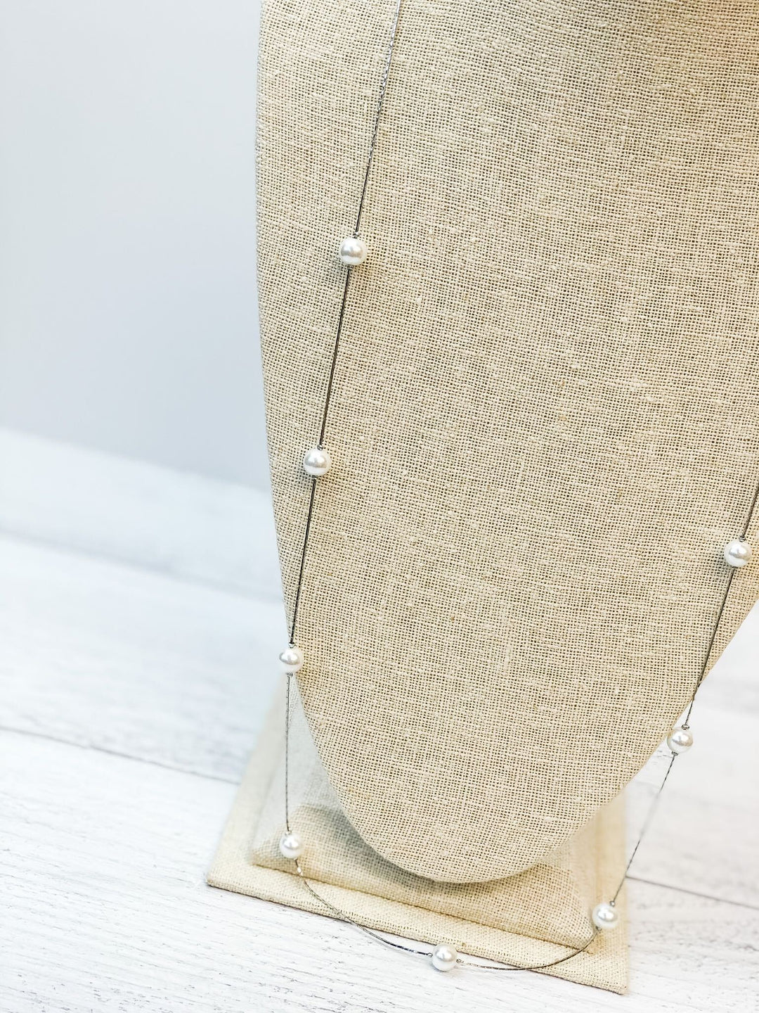 Lara Long Pearl Station Necklace