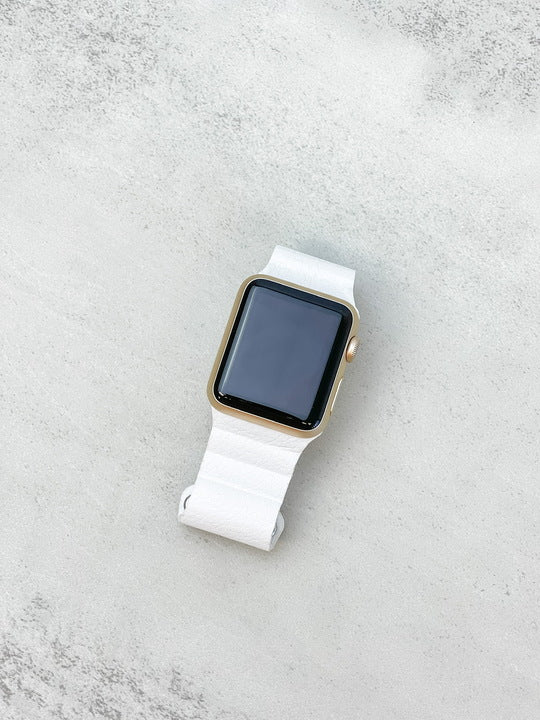 Magnetic Leather Smart Watch Band - White
