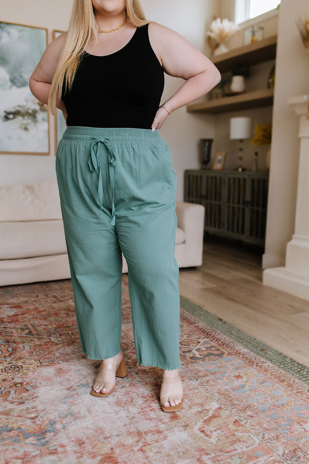 Love Me Dearly High Waisted Pants in Jade by Judy Blue