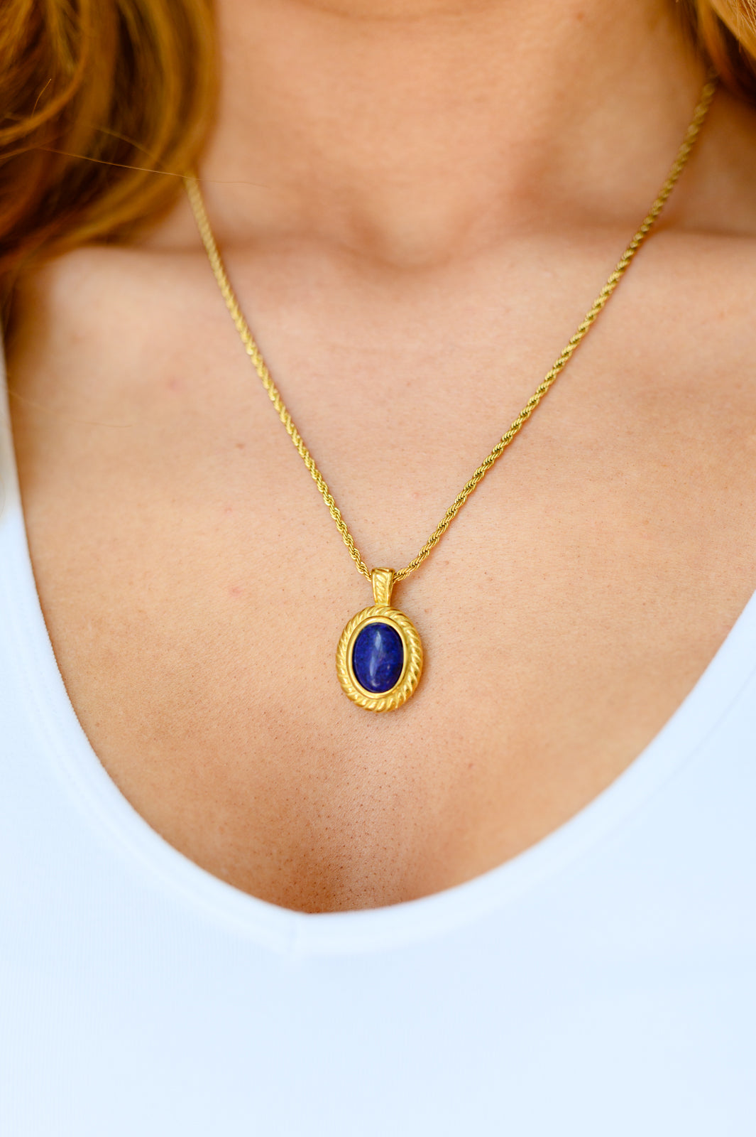 Lovely Lapis Lazuli Pendent Necklace (Ships in 1-2 Weeks)