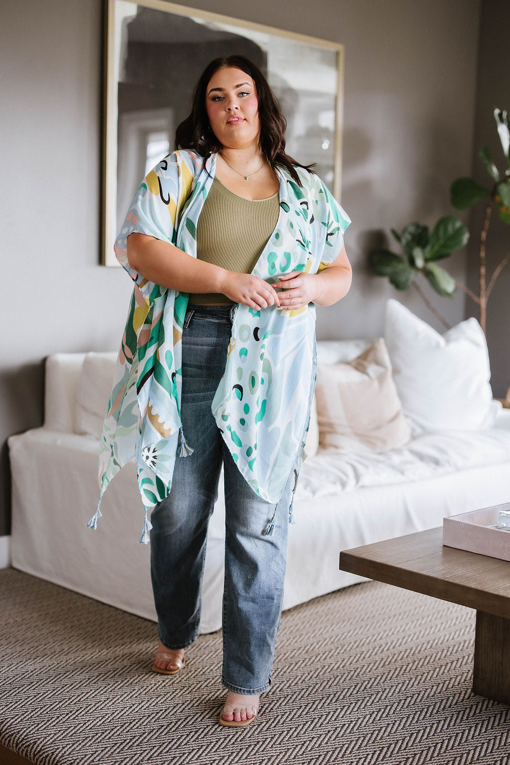 Relevant Ribbed Seamless Reversible Midi Tank in Moss